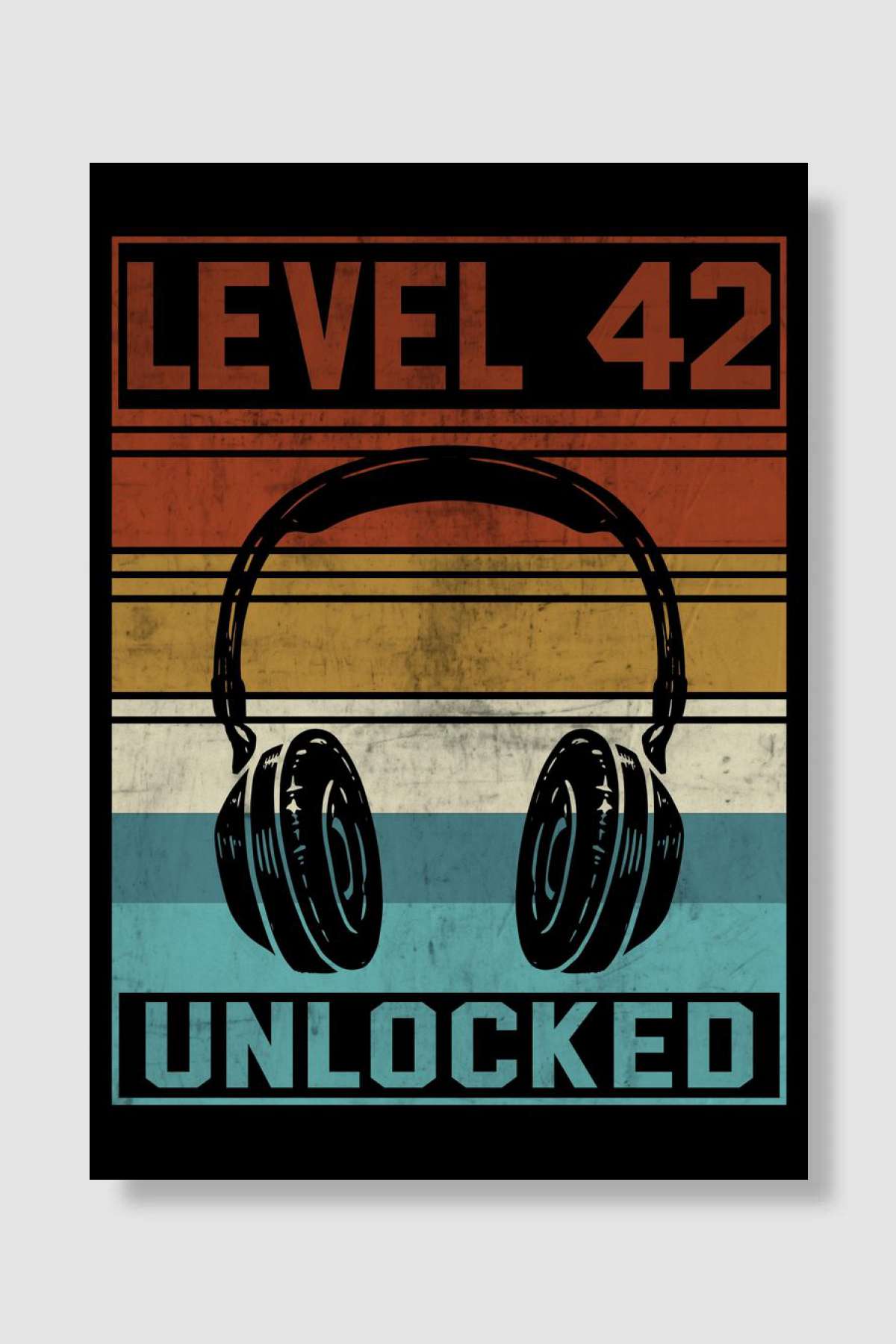 Gamer 42nd Birthday Gamer Oyun Poster Çerçevesiz Yüksek Kalite Oyun Afiş Duvar Poster