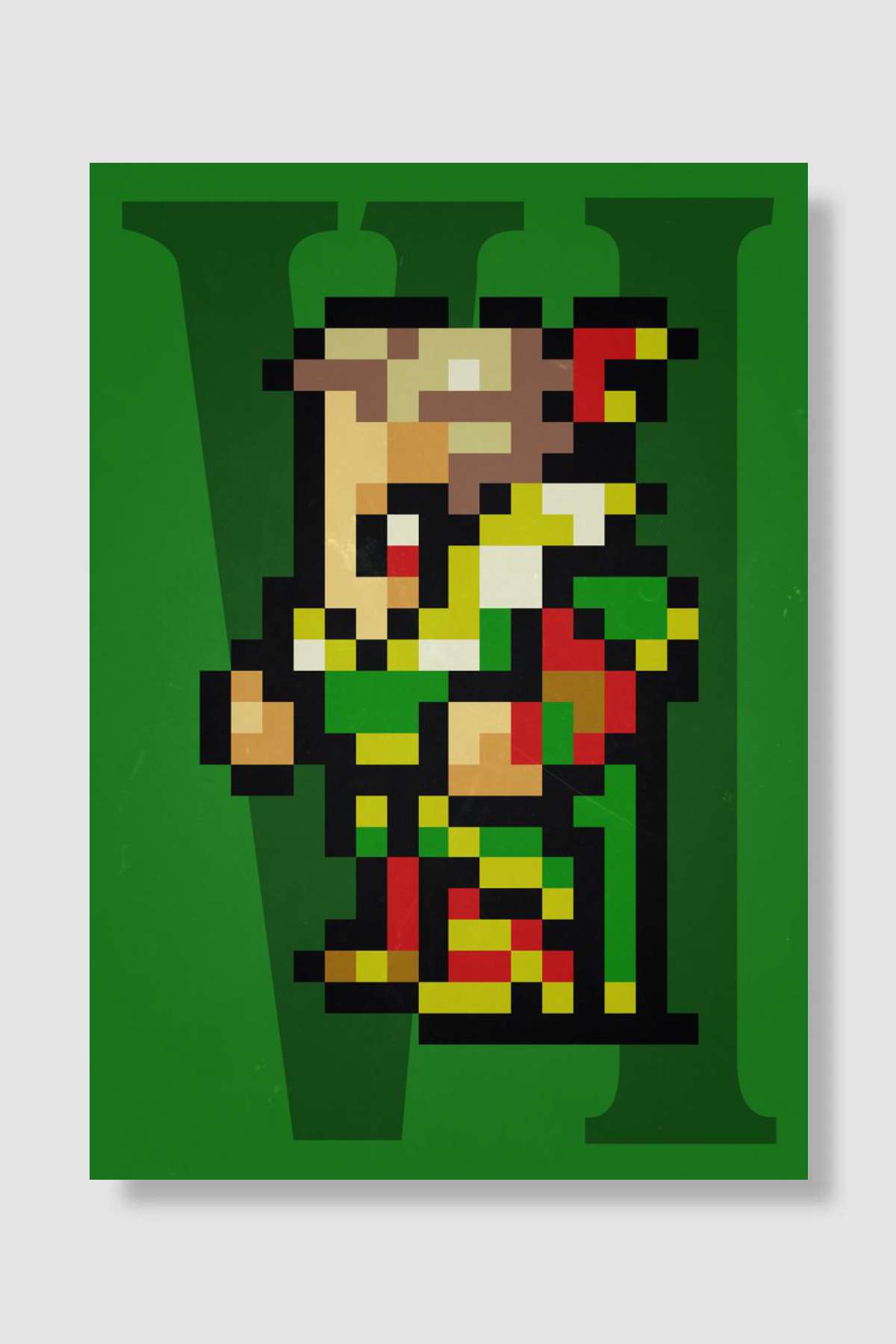 FF VI Kefka Pixel Sprite Oyun Poster Çerçevesiz Yüksek Kalite Oyun Afiş Duvar Poster