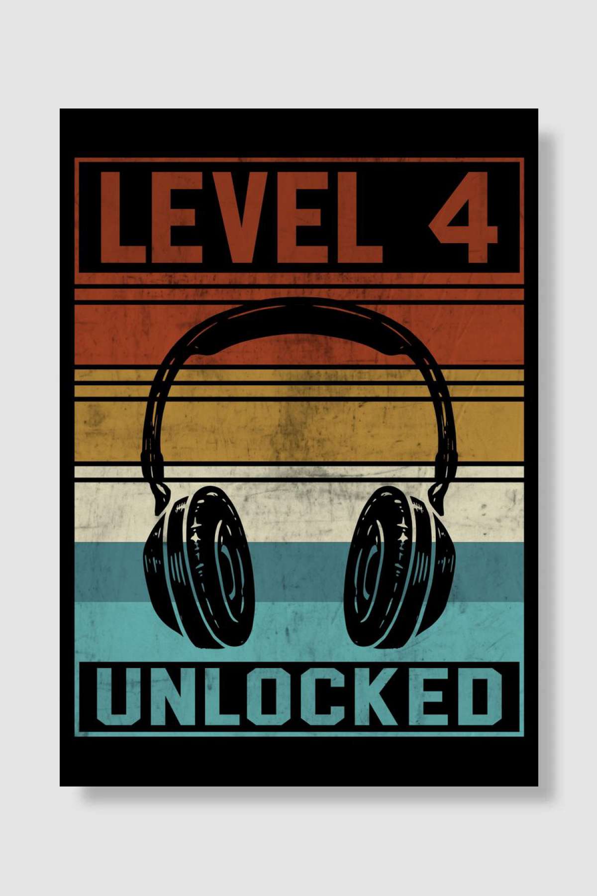 Gamer Boy 4th Birthday Oyun Poster Çerçevesiz Yüksek Kalite Oyun Afiş Duvar Poster