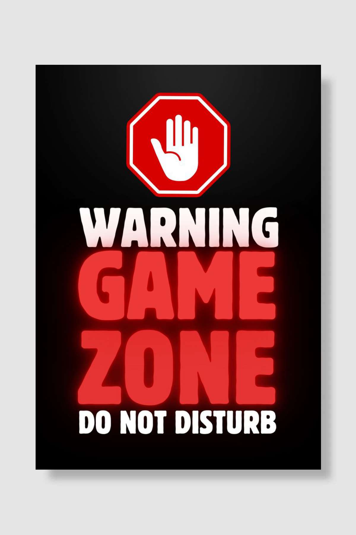 Warning Game Zone Oyun Poster Çerçevesiz Yüksek Kalite Oyun Afiş Duvar Poster