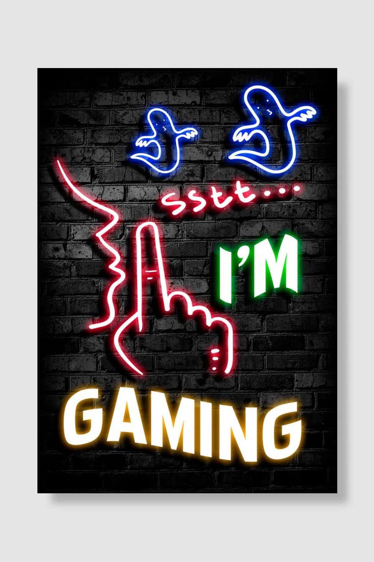 shh shhh shht gaming Oyun Poster Çerçevesiz Yüksek Kalite Oyun Afiş Duvar Poster