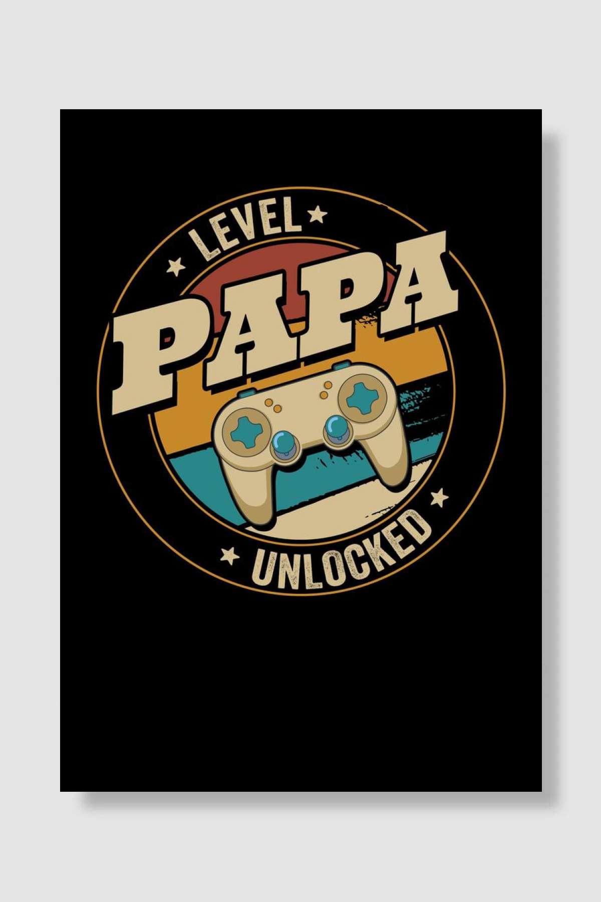 Papa Level Gamer Oyun Poster Çerçevesiz Yüksek Kalite Oyun Afiş Duvar Poster