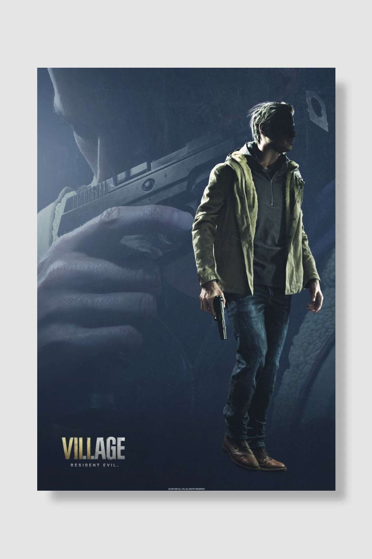 Ethan Winters Oyun Poster Çerçevesiz Yüksek Kalite Oyun Afiş Duvar Poster