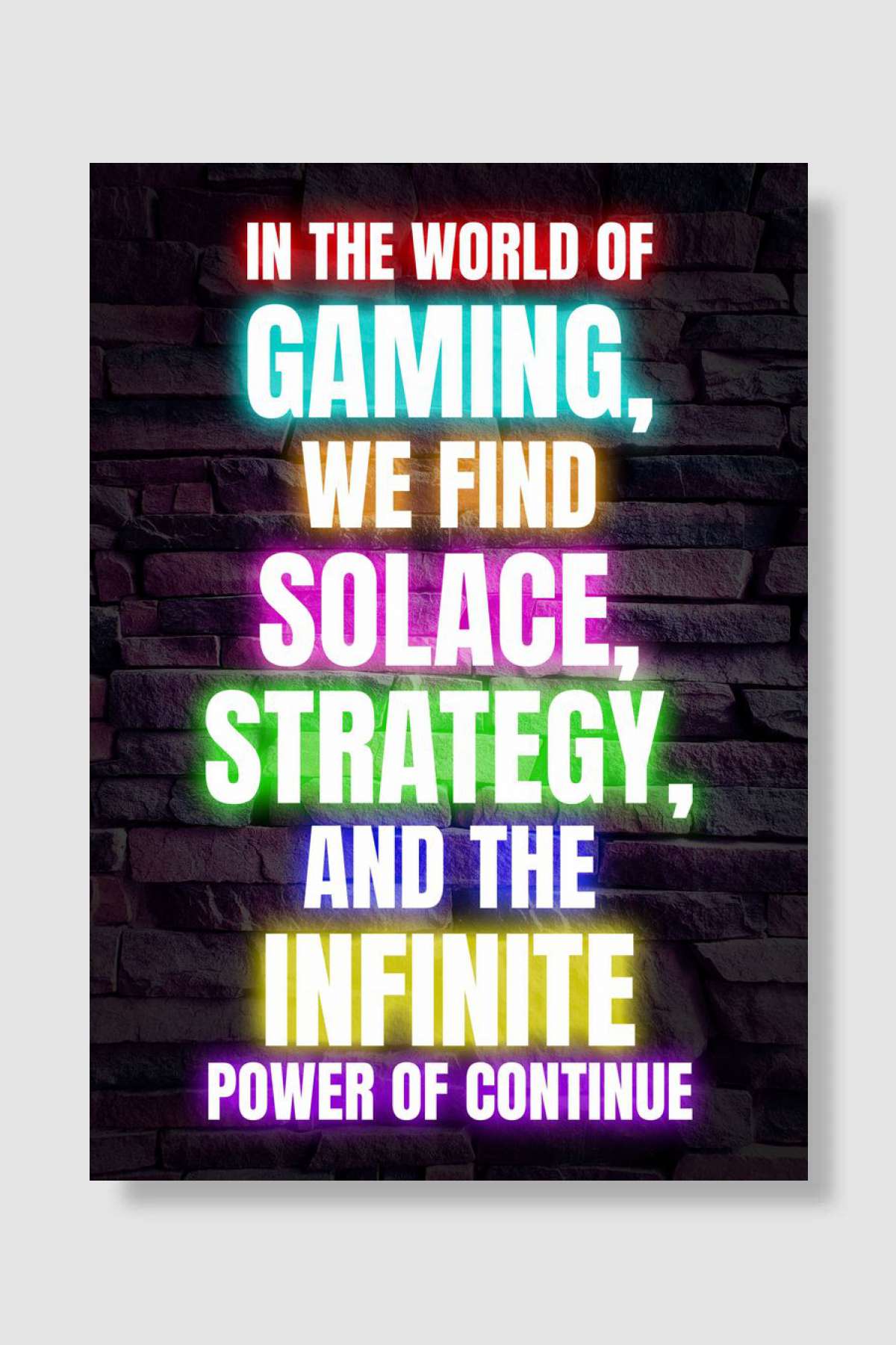 In The World of Gaming Oyun Poster Çerçevesiz Yüksek Kalite Oyun Afiş Duvar Poster