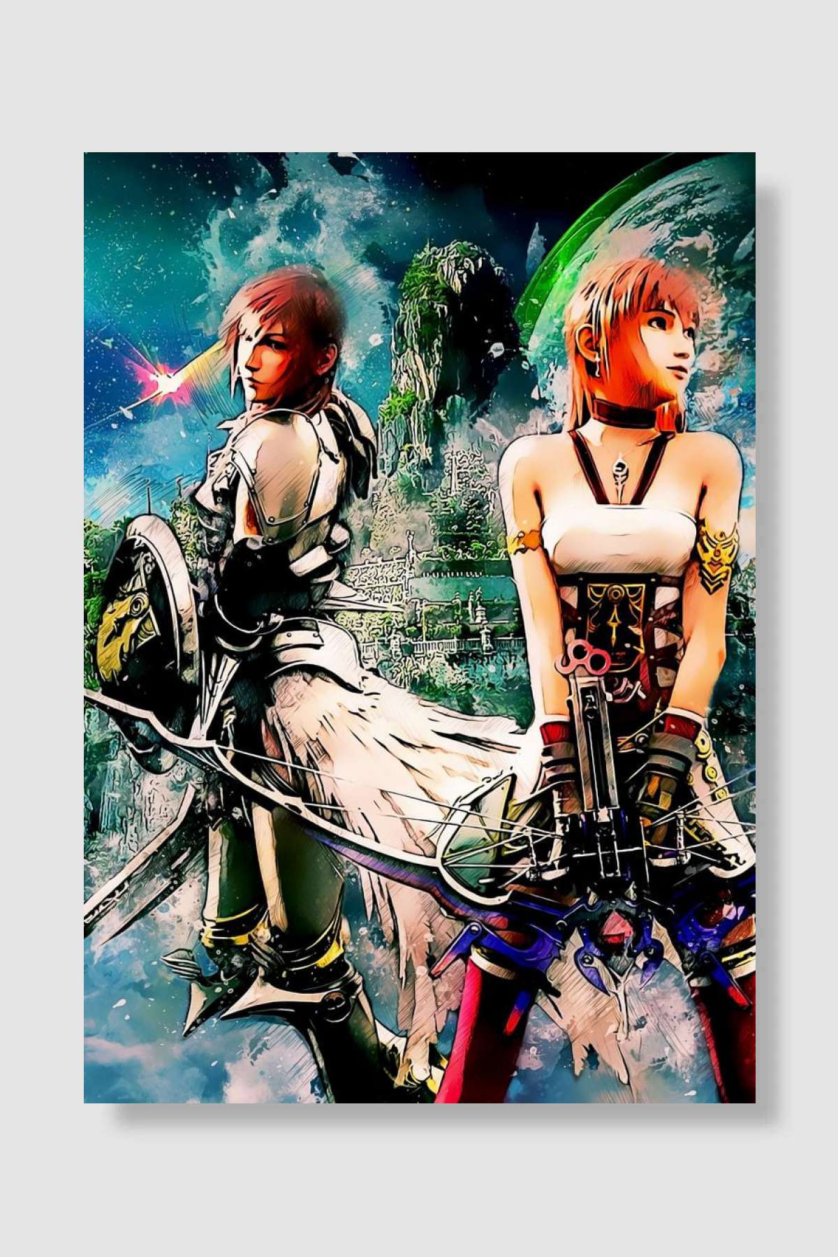 Final Fantasy Oyun Poster Çerçevesiz Yüksek Kalite Oyun Afiş Duvar Poster