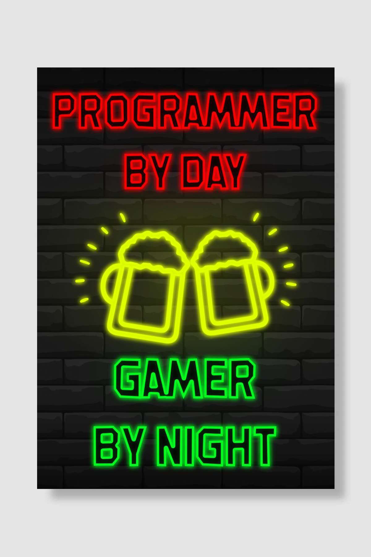 Gaming Gamer Poster Neon Oyun Poster Çerçevesiz Yüksek Kalite Oyun Afiş Duvar Poster