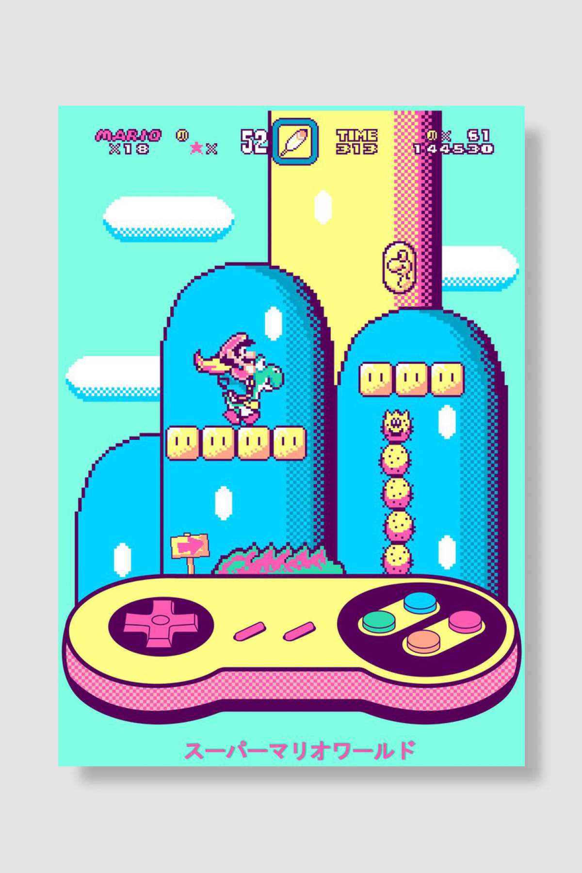 Retro Pixel Oyun Poster Çerçevesiz Yüksek Kalite Oyun Afiş Duvar Poster