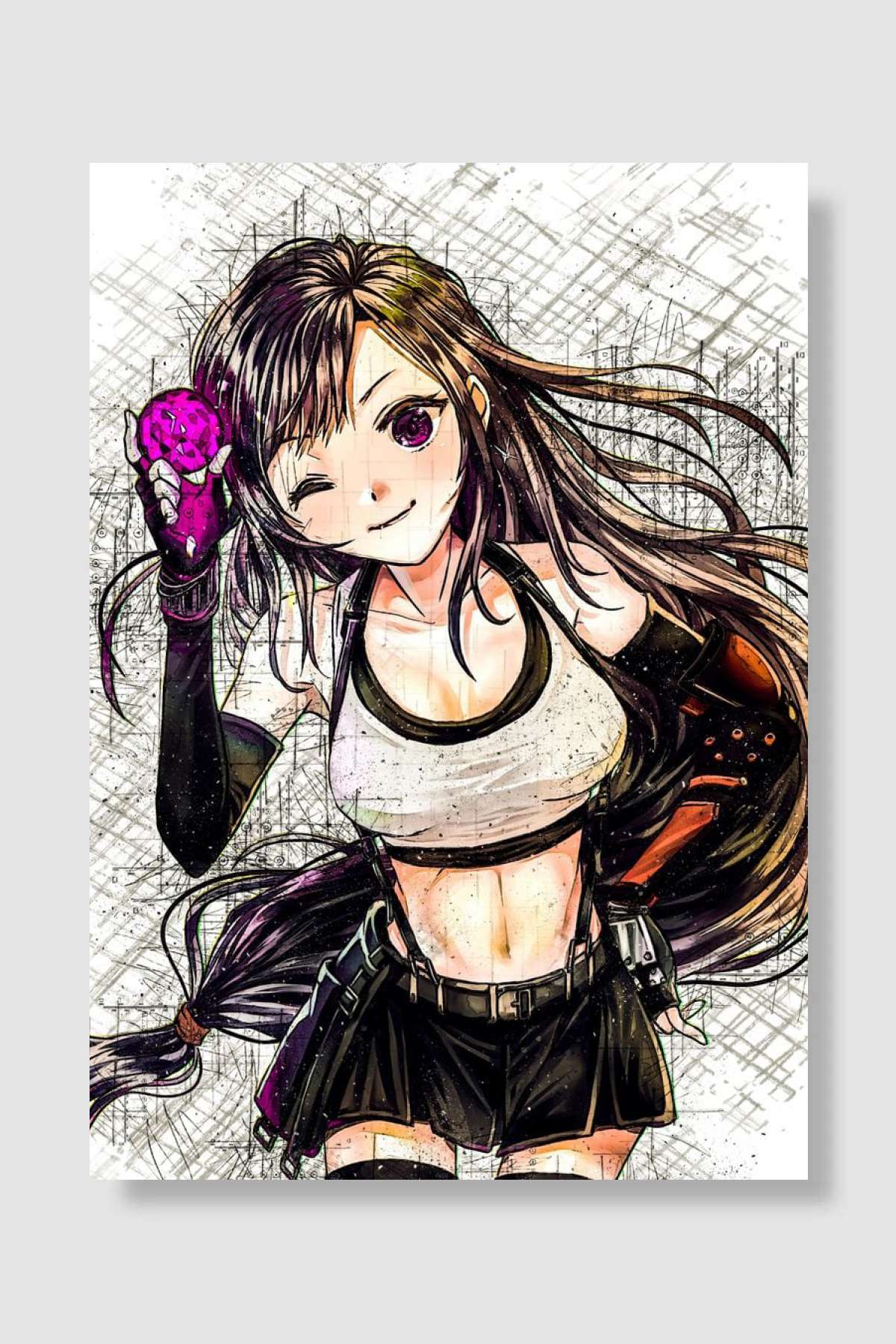 Tifa Oyun Poster Çerçevesiz Yüksek Kalite Oyun Afiş Duvar Poster