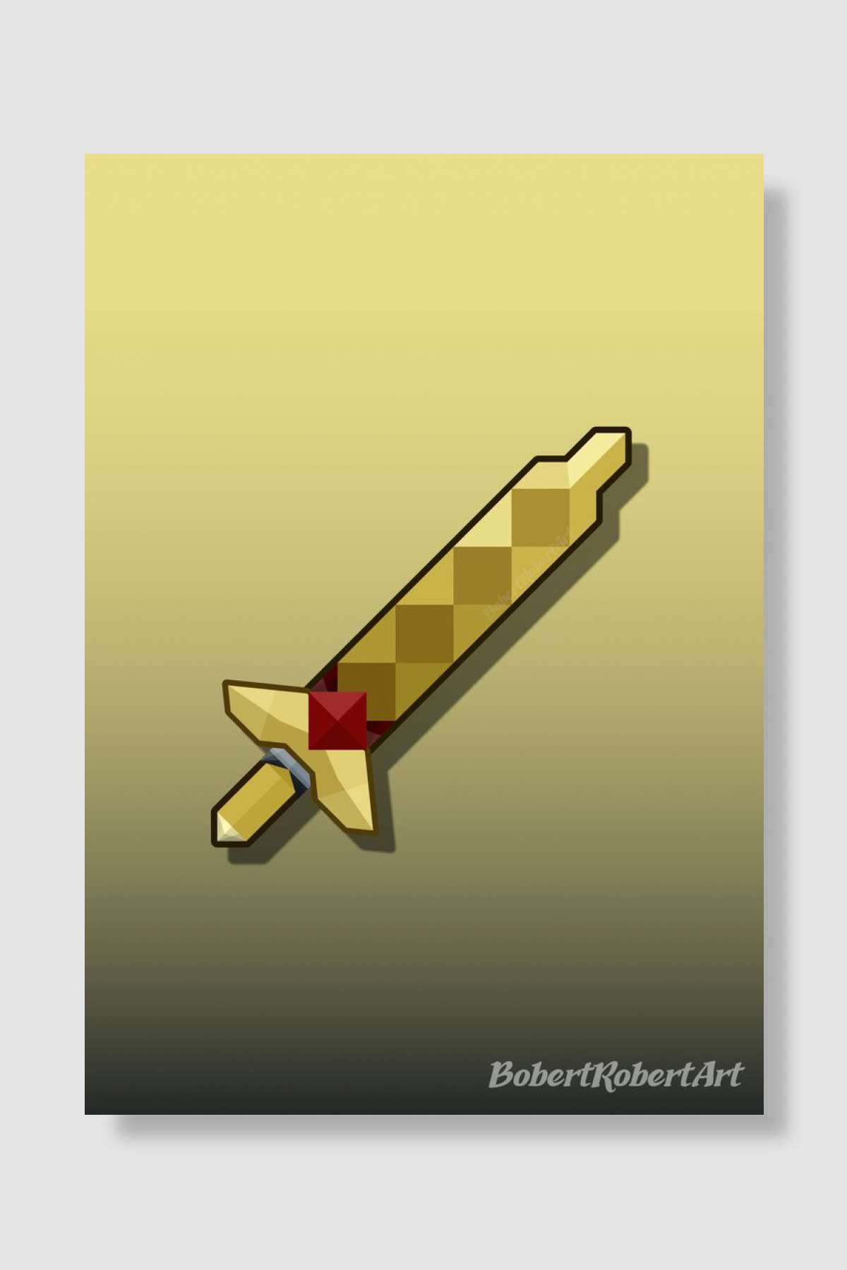 Terraria Gold Shortsword Oyun Poster Çerçevesiz Yüksek Kalite Oyun Afiş Duvar Poster