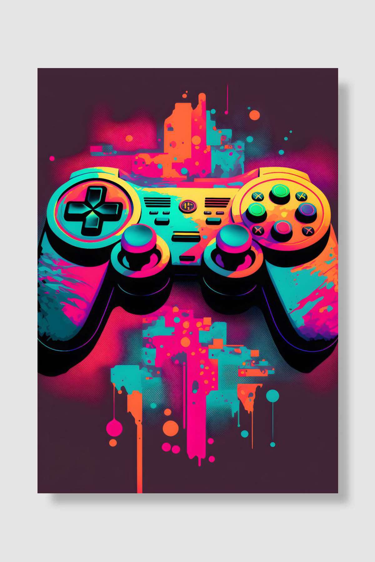 Gaming Controller Oyun Poster Çerçevesiz Yüksek Kalite Oyun Afiş Duvar Poster