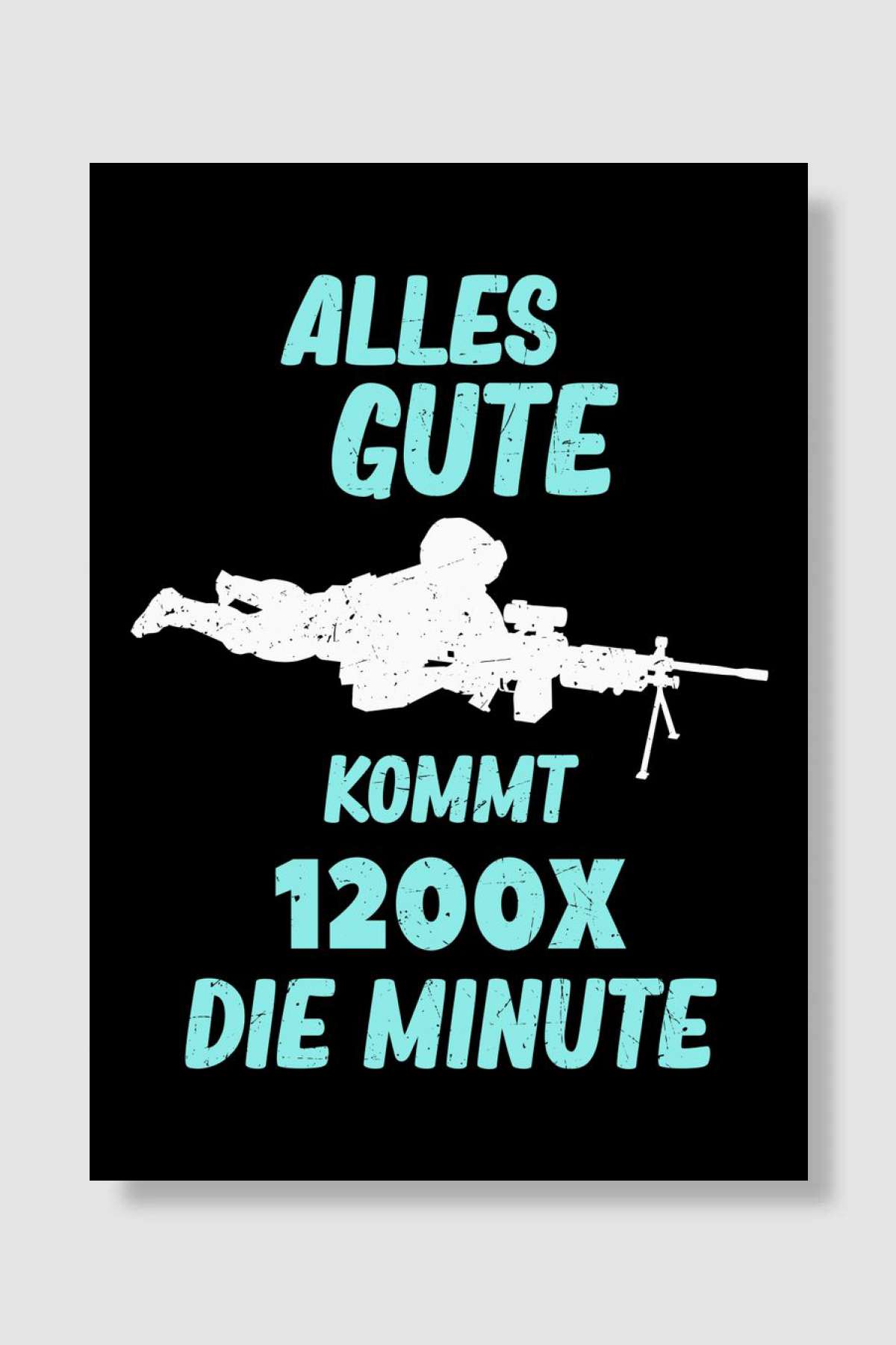 Lustiges MG Gamer Soldaten Oyun Poster Çerçevesiz Yüksek Kalite Oyun Afiş Duvar Poster