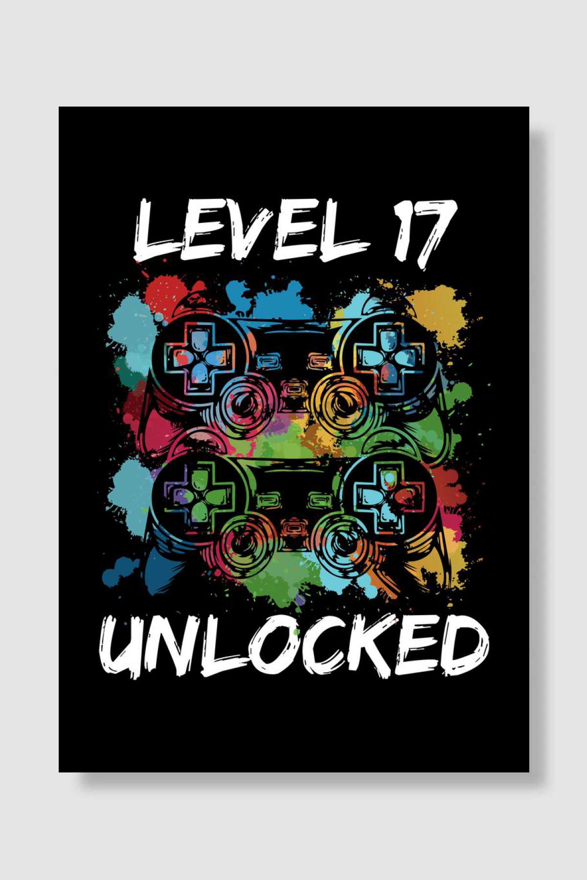 17 birthday gamer level Oyun Poster Çerçevesiz Yüksek Kalite Oyun Afiş Duvar Poster - En İyi Fiyatlarla