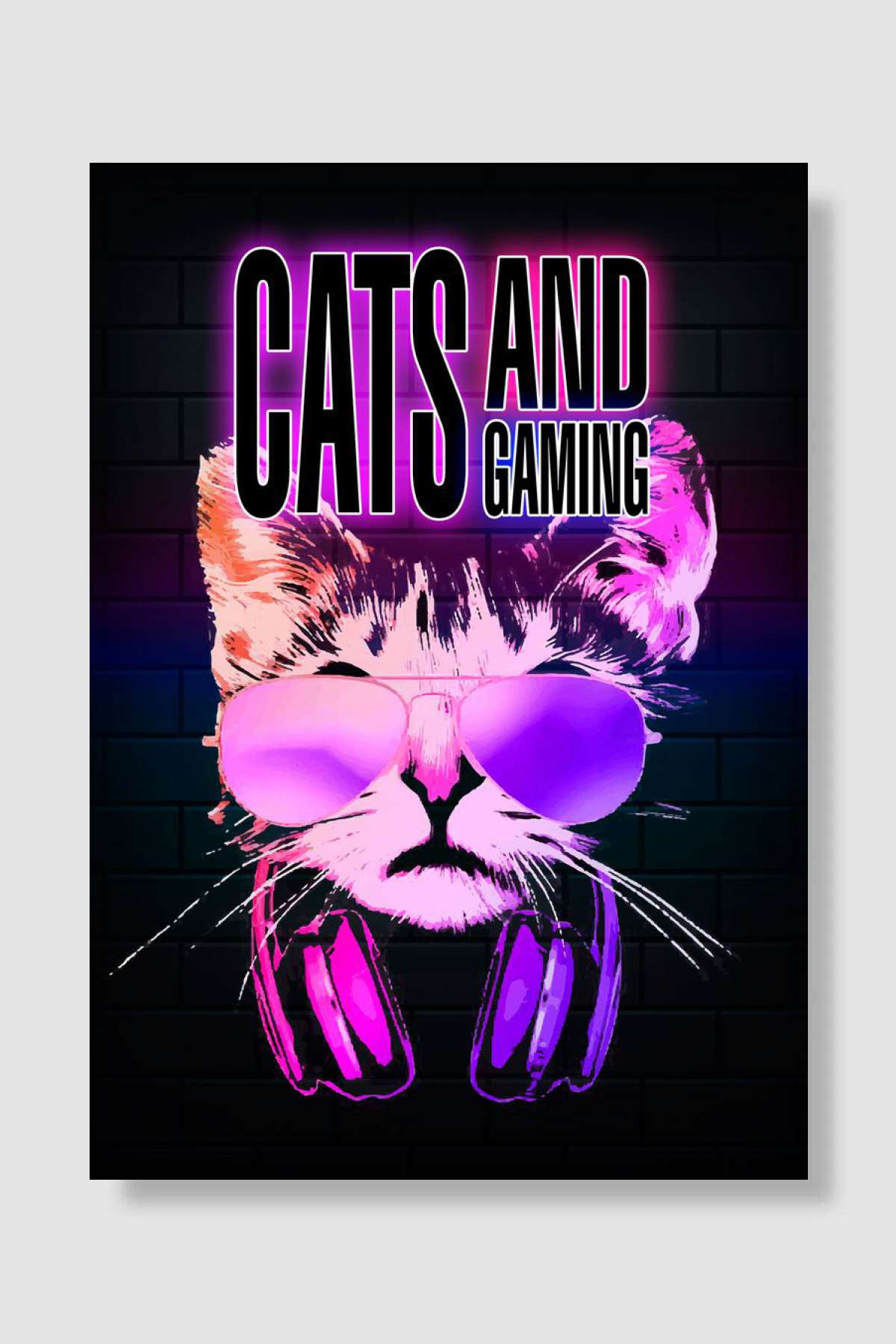 Cats and Gaming poster Oyun Poster Çerçevesiz Yüksek Kalite Oyun Afiş Duvar Poster