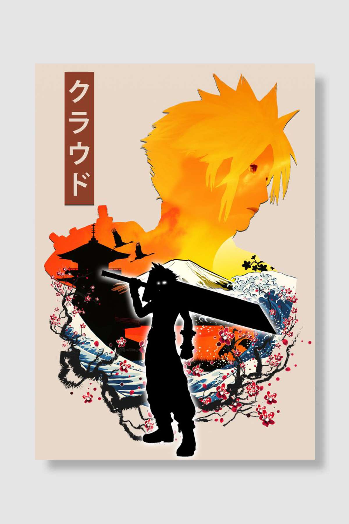 Cloud Strife Oyun Poster Çerçevesiz Yüksek Kalite Oyun Afiş Duvar Poster