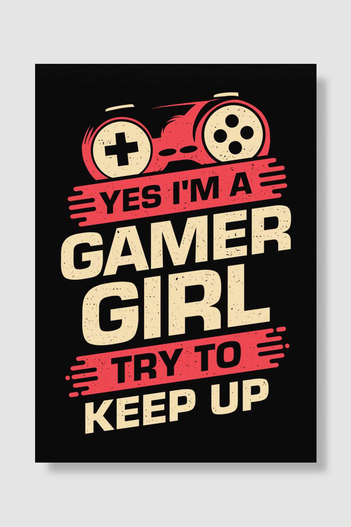 Gaming Gamer Girl Design Oyun Poster Çerçevesiz Yüksek Kalite Oyun Afiş Duvar Poster