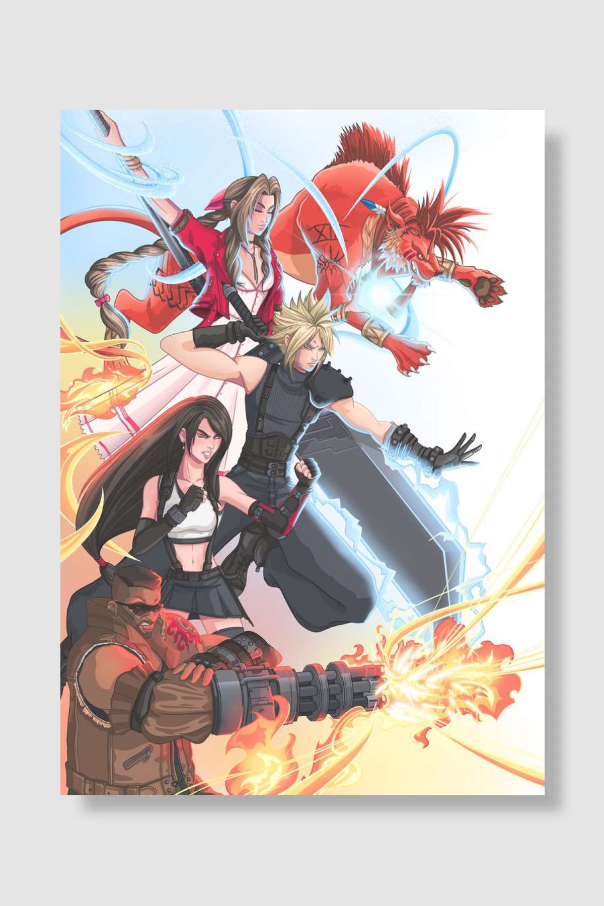 Final Fantasy VII remake Oyun Poster Çerçevesiz Yüksek Kalite Oyun Afiş Duvar Poster