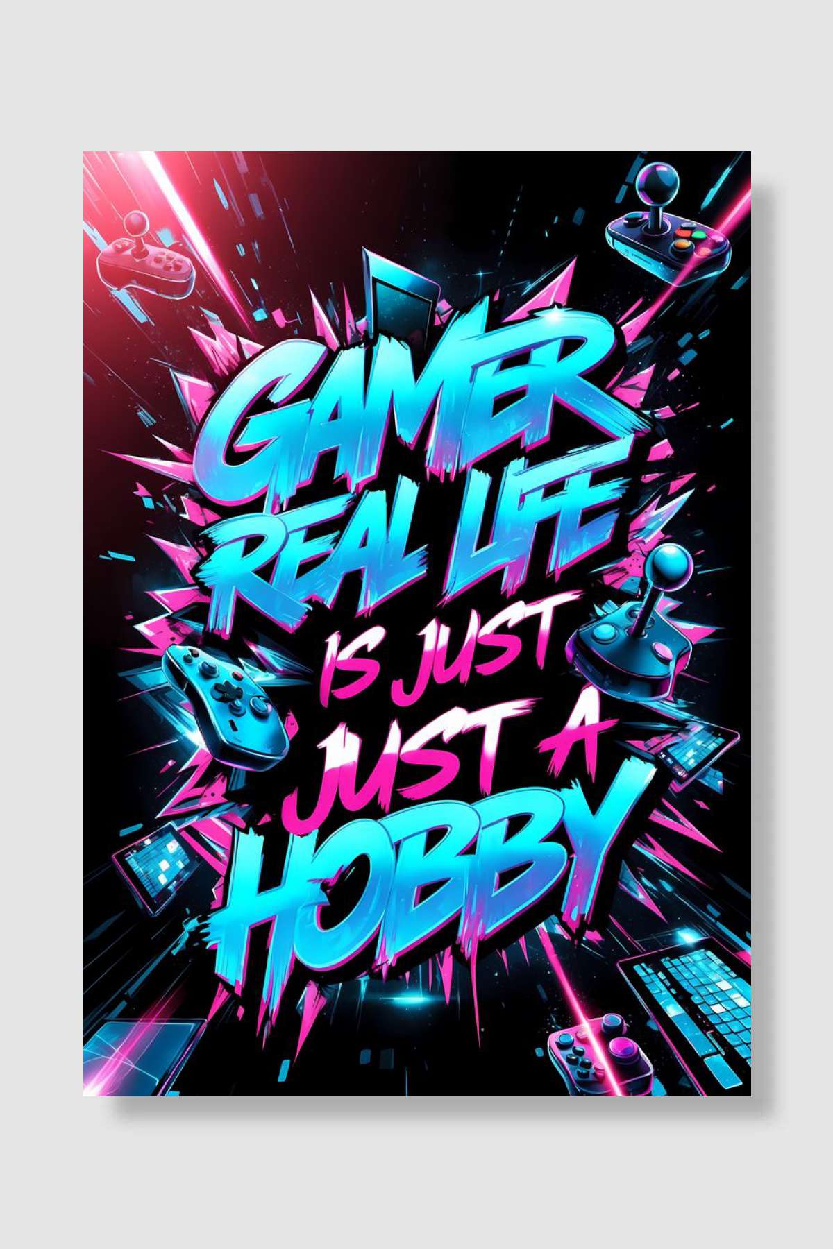 Gamer Real Life Hobby Oyun Poster Çerçevesiz Yüksek Kalite Oyun Afiş Duvar Poster