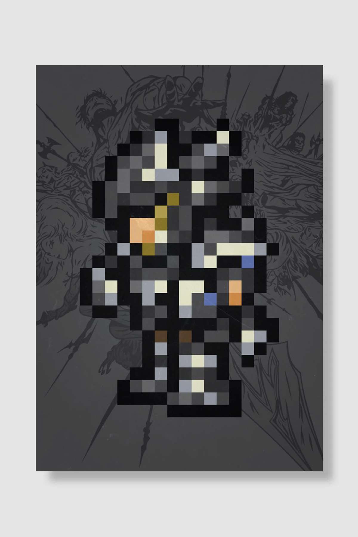 FF XIV Estinien Pixel Oyun Poster Çerçevesiz Yüksek Kalite Oyun Afiş Duvar Poster