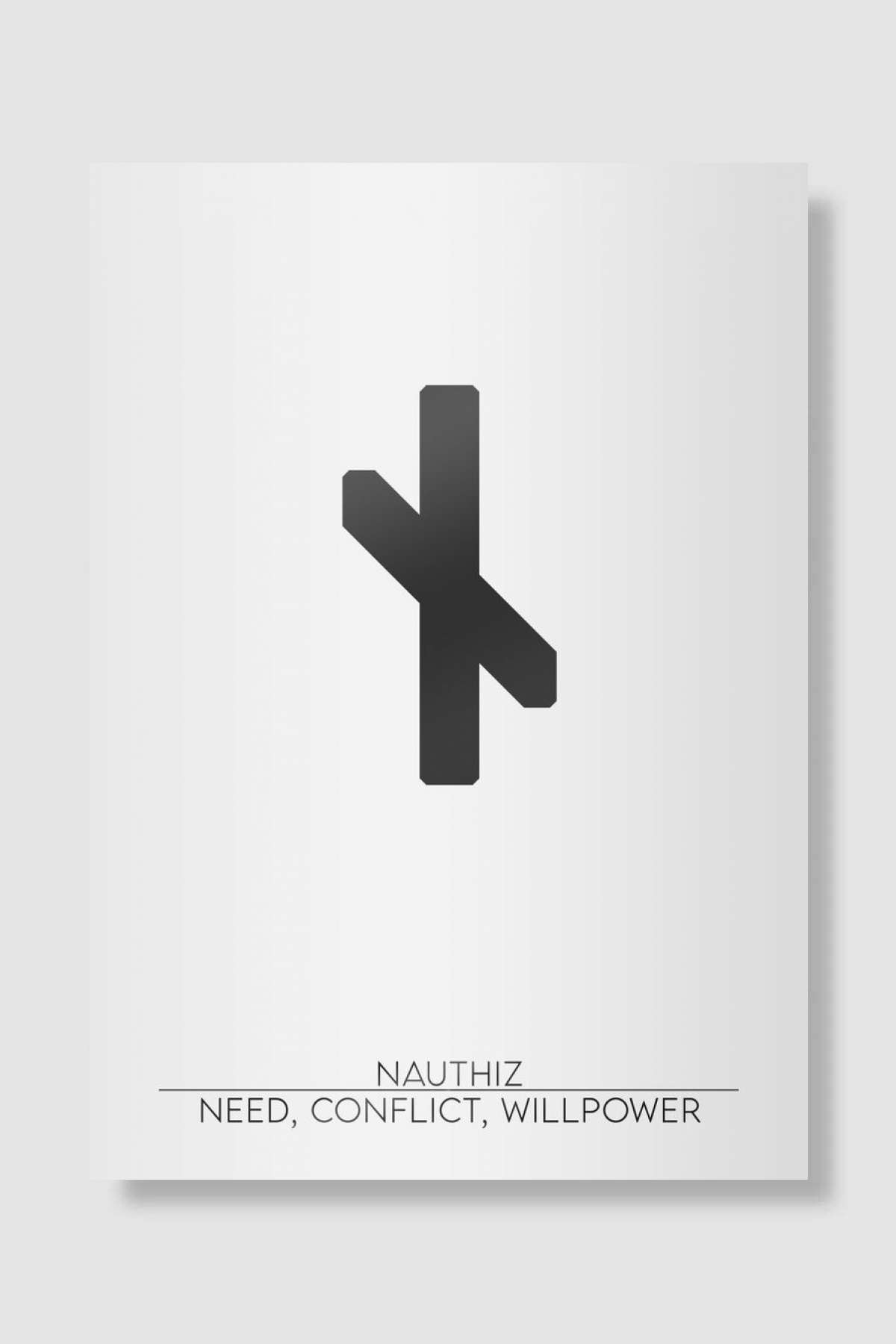 Nauthiz Rune Oyun Poster Çerçevesiz Yüksek Kalite Oyun Afiş Duvar Poster