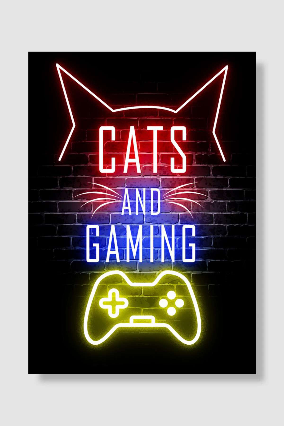 cats and gaming Oyun Poster Çerçevesiz Yüksek Kalite Oyun Afiş Duvar Poster