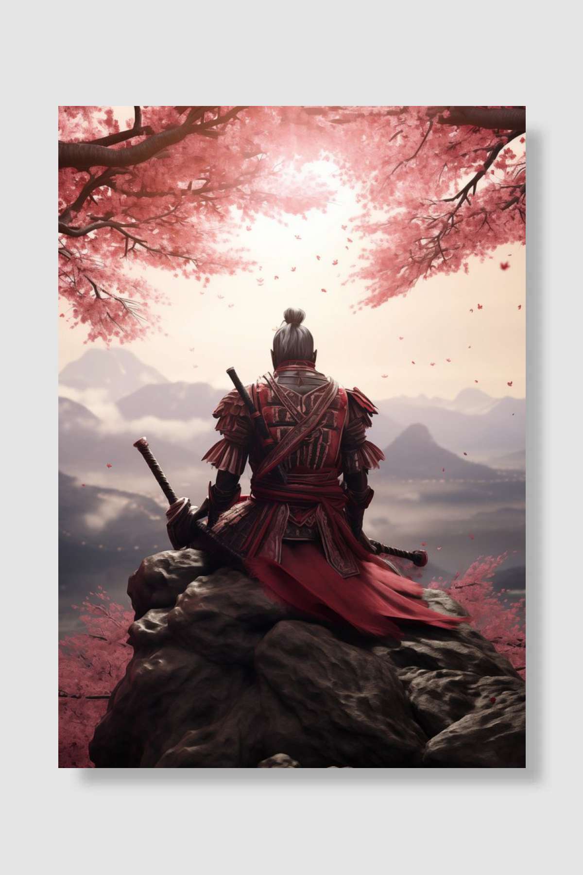Samurai Meditating Oyun Poster Çerçevesiz Yüksek Kalite Oyun Afiş Duvar Poster