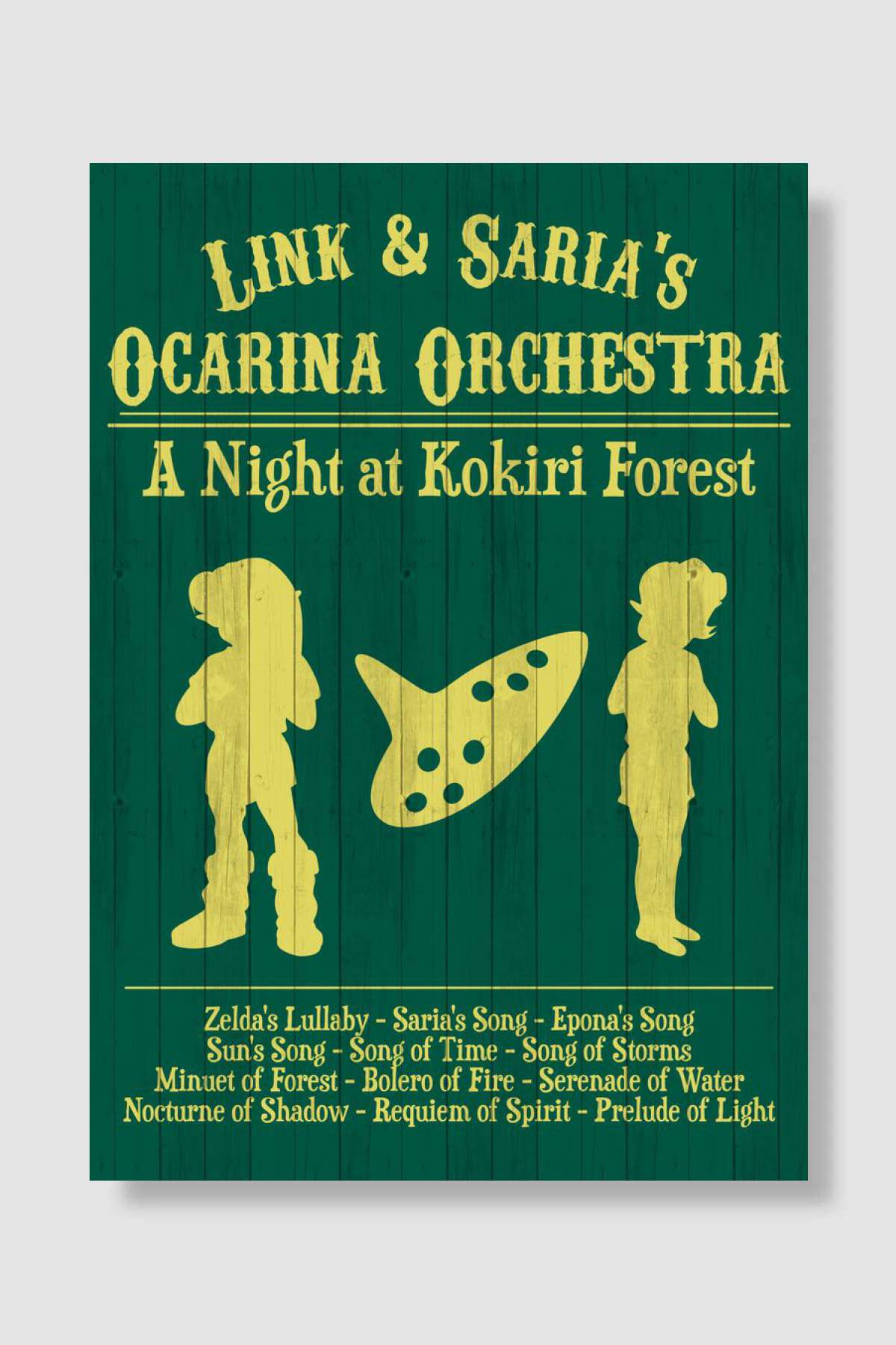 link and sharia's ocarina orchestra Oyun Poster Çerçevesiz Yüksek Kalite Oyun Afiş Duvar Poster