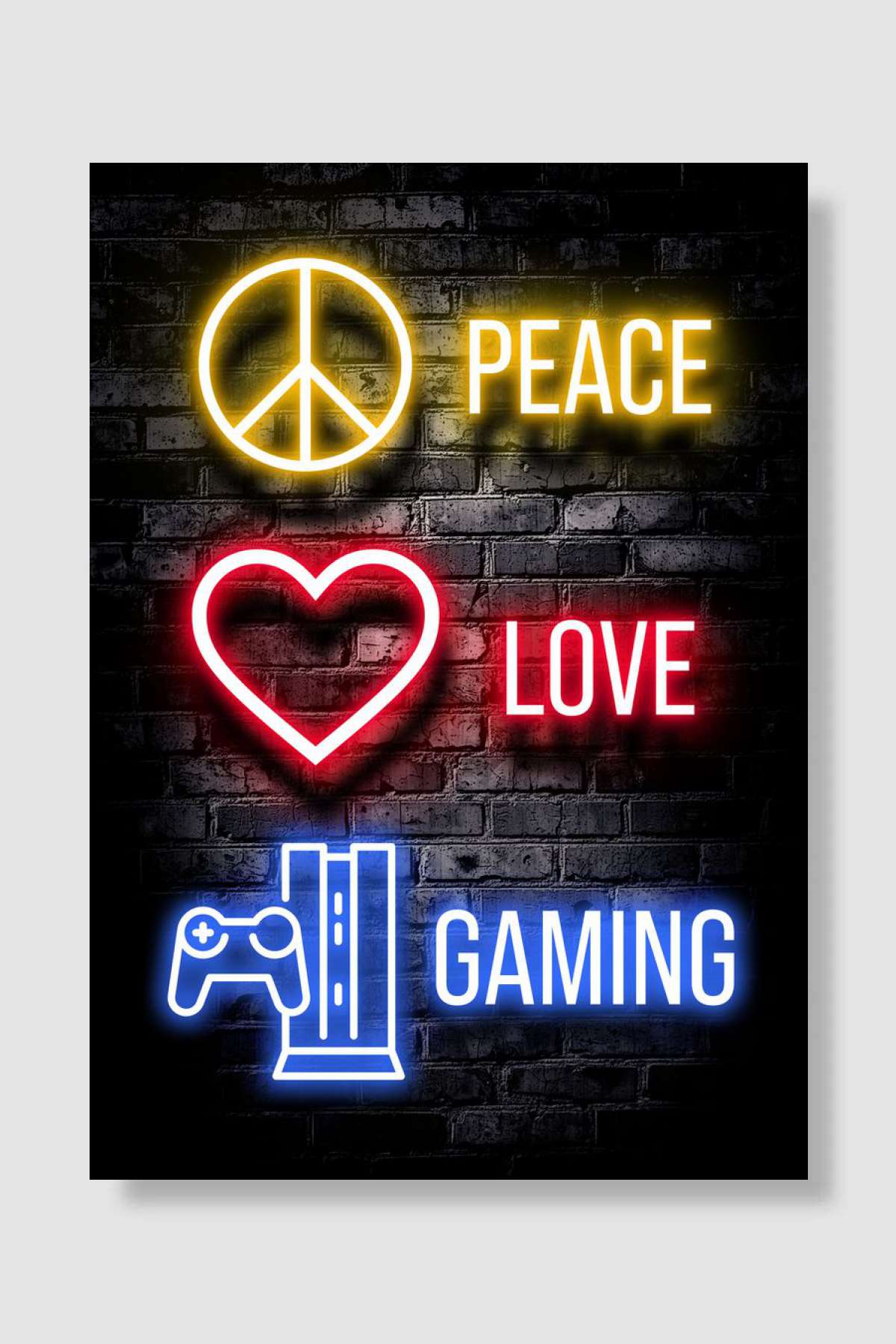peace love gaming quote Oyun Poster Çerçevesiz Yüksek Kalite Oyun Afiş Duvar Poster