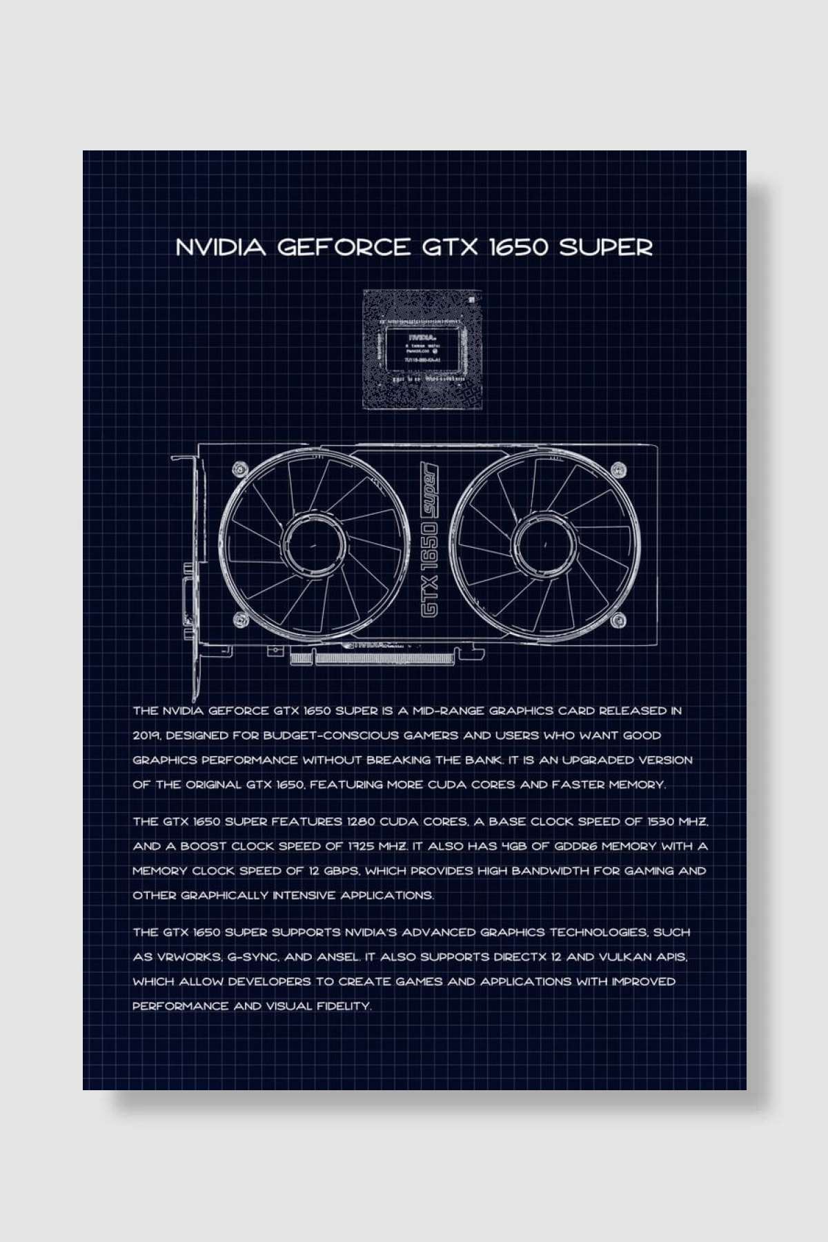 GTX 1650 Super Oyun Poster Çerçevesiz Yüksek Kalite Oyun Afiş Duvar Poster
