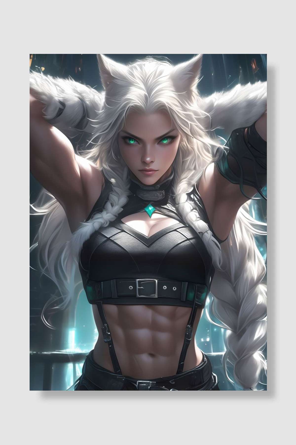 Fierce White Warrior Oyun Poster Çerçevesiz Yüksek Kalite Oyun Afiş Duvar Poster