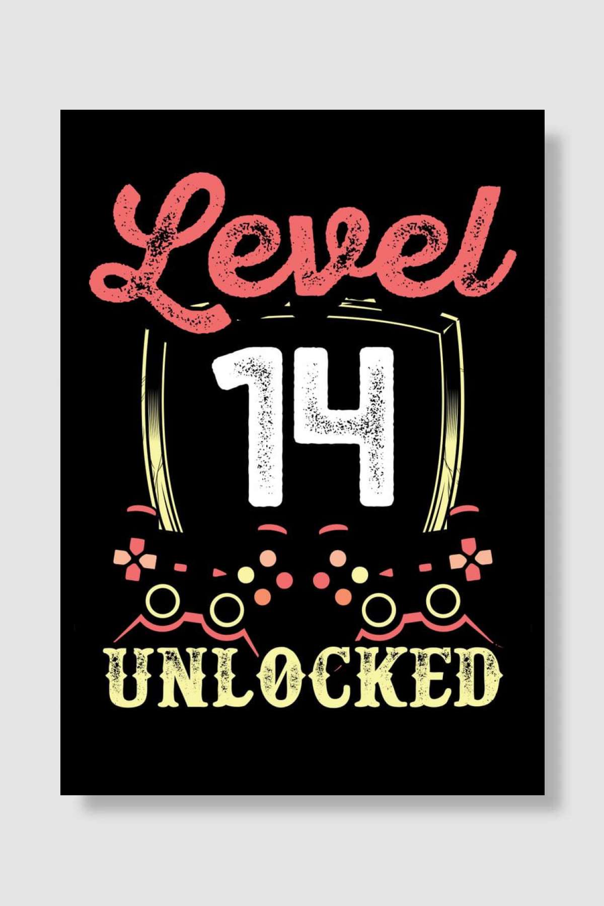 Level 14 unlocked Oyun Poster Çerçevesiz Yüksek Kalite Oyun Afiş Duvar Poster