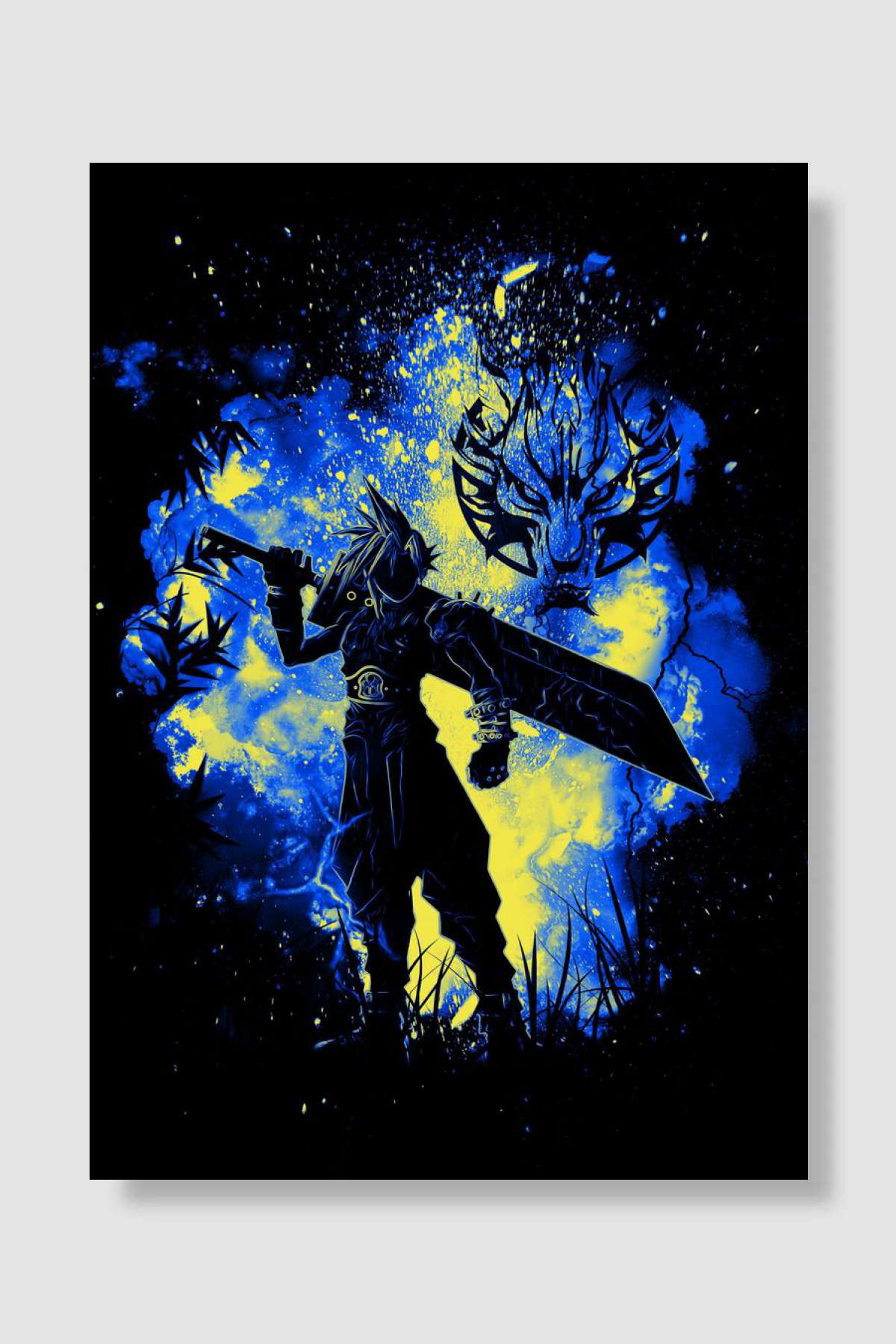 Cloud Strife Fantasy Oyun Poster Çerçevesiz Yüksek Kalite Oyun Afiş Duvar Poster