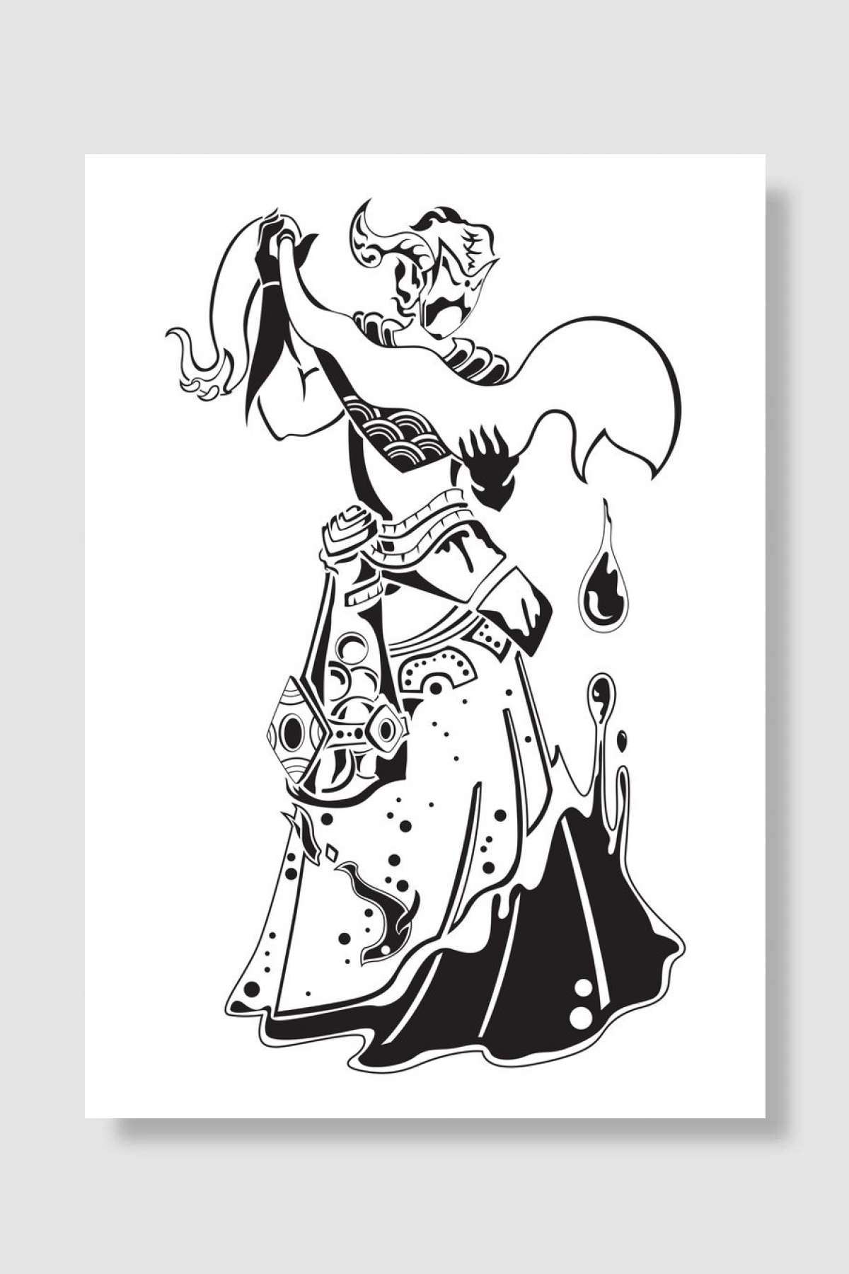 Aquarius tattoo style Oyun Poster Çerçevesiz Yüksek Kalite Oyun Afiş Duvar Poster - En İyi Fiyatlarla