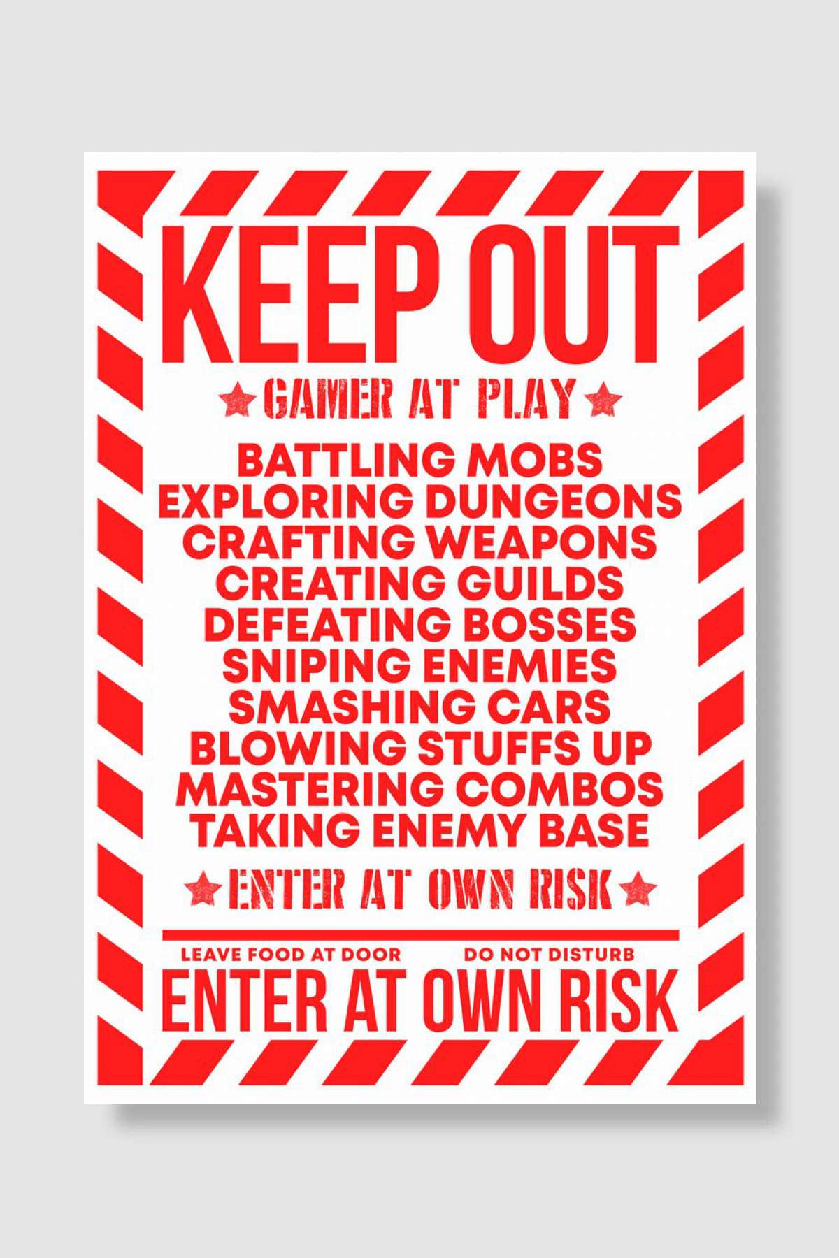 Gaming Gamer Funny Textart Oyun Poster Çerçevesiz Yüksek Kalite Oyun Afiş Duvar Poster