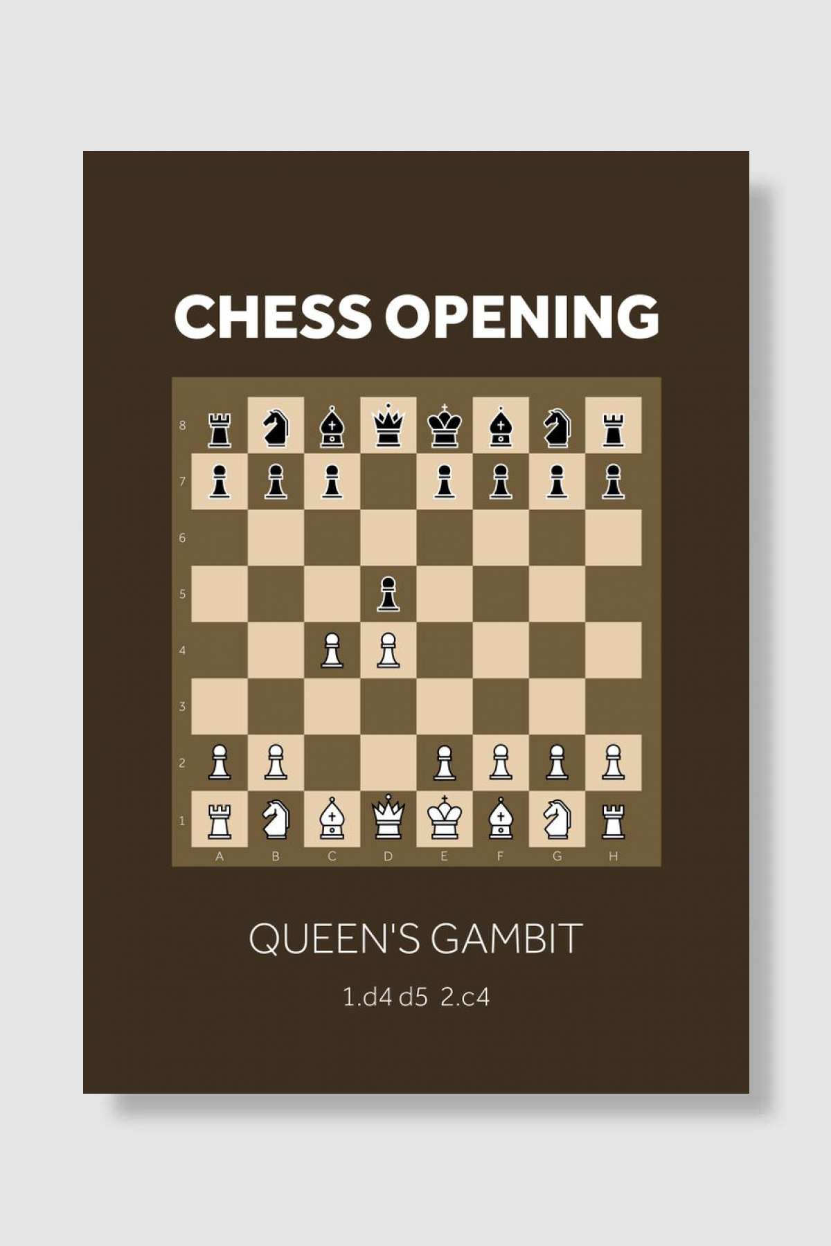 Queens Gambit Opening Oyun Poster Çerçevesiz Yüksek Kalite Oyun Afiş Duvar Poster