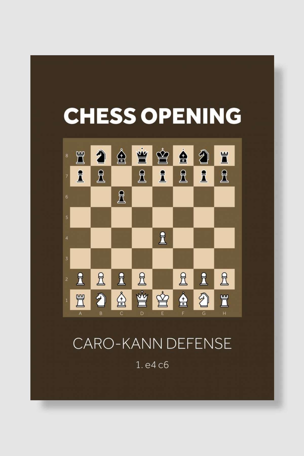 Caro kann defense Oyun Poster Çerçevesiz Yüksek Kalite Oyun Afiş Duvar Poster