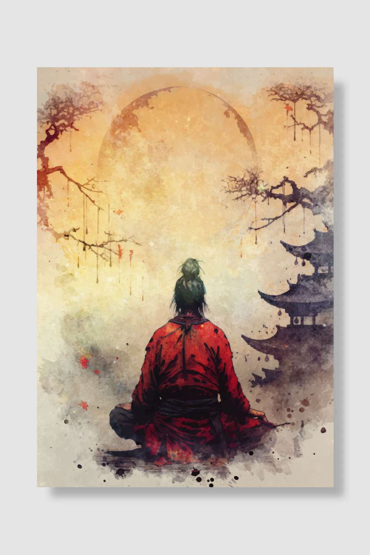 Samurai Oyun Poster Çerçevesiz Yüksek Kalite Oyun Afiş Duvar Poster