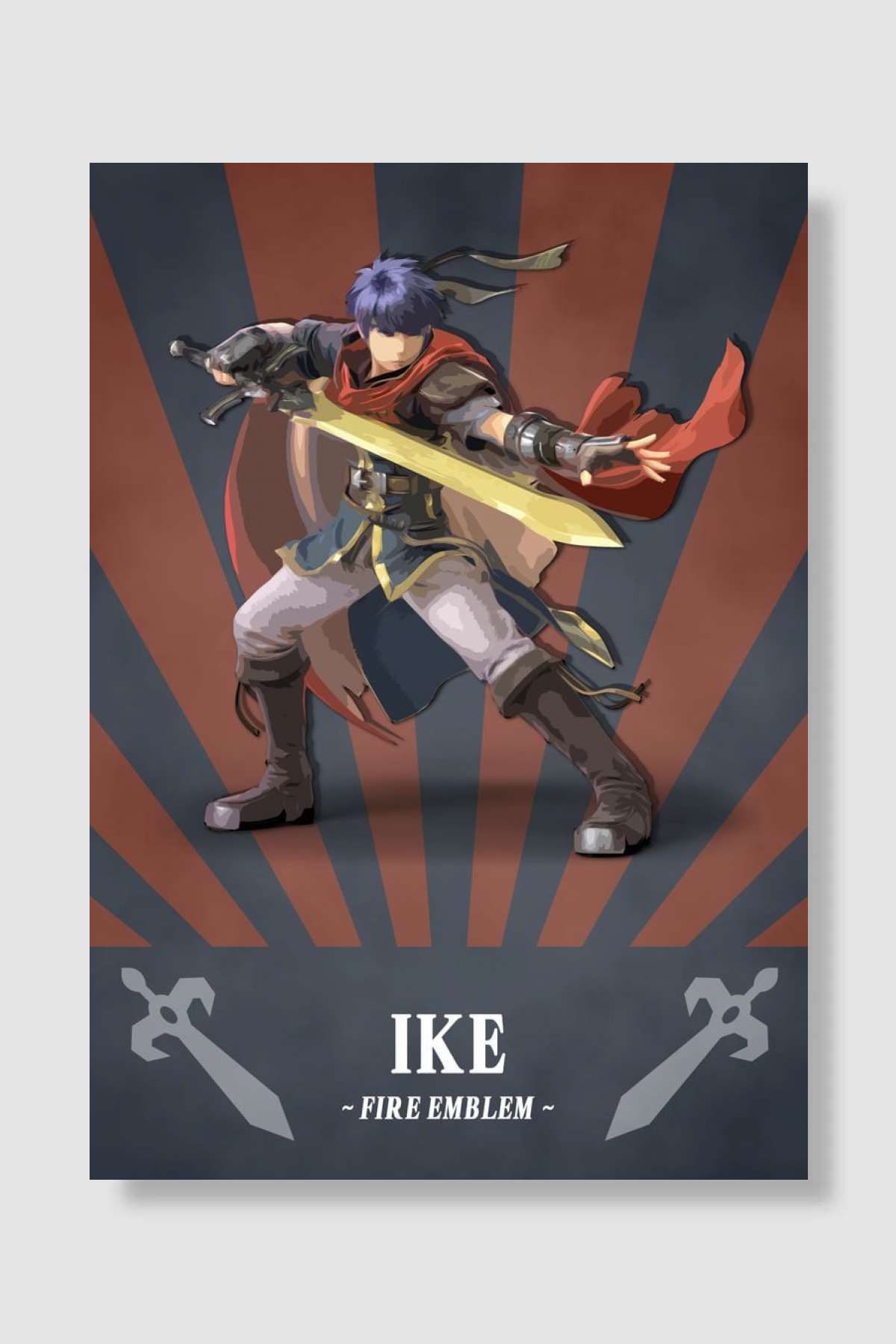 Mercenary Ike Radial Oyun Poster Çerçevesiz Yüksek Kalite Oyun Afiş Duvar Poster