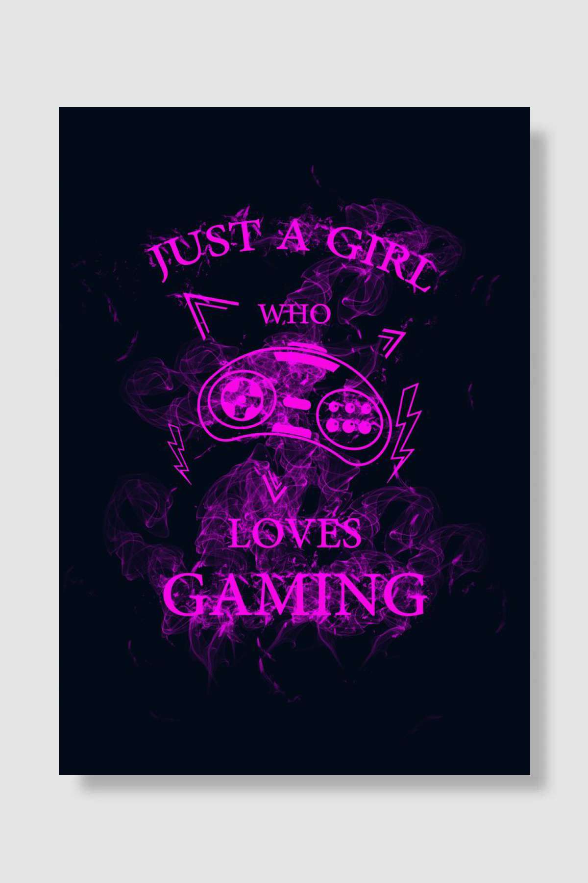 just a girl loves gaming Oyun Poster Çerçevesiz Yüksek Kalite Oyun Afiş Duvar Poster
