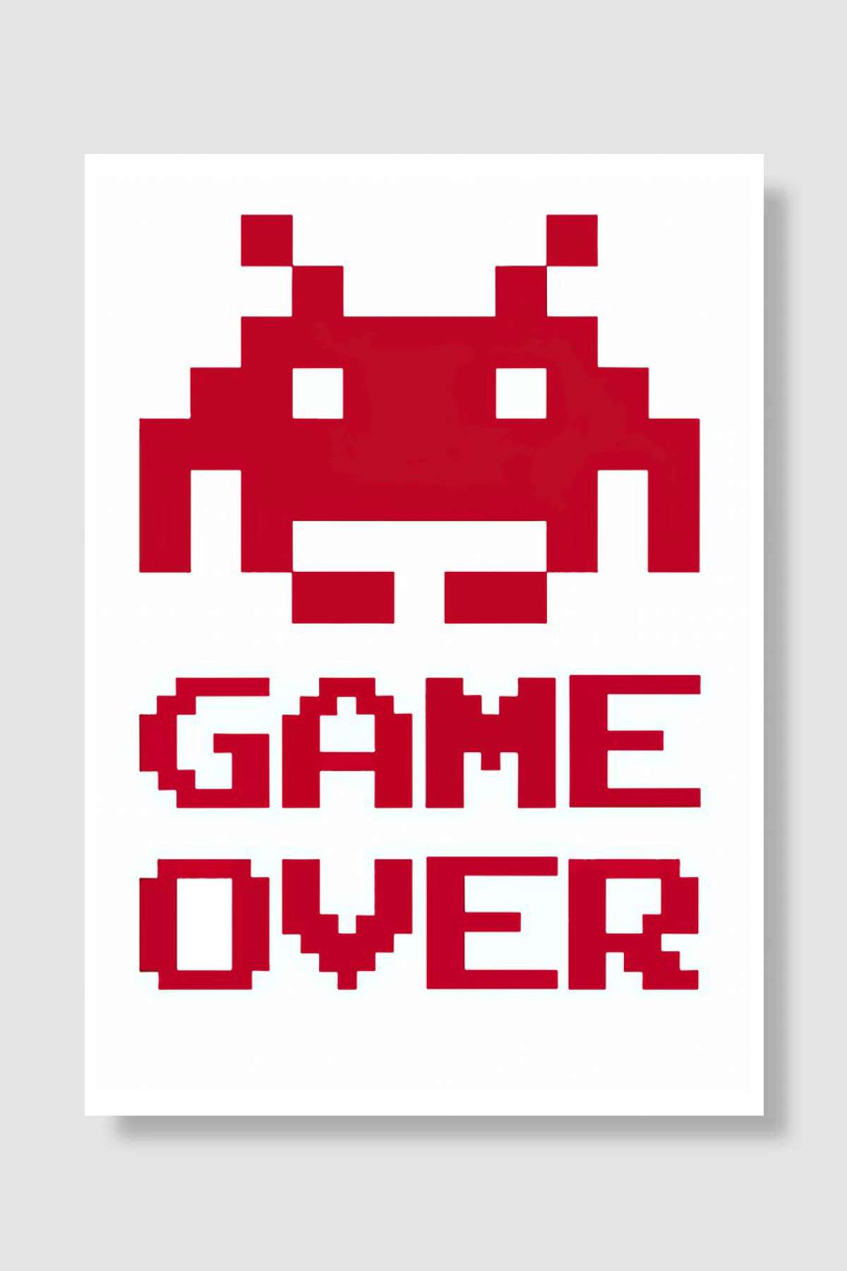game over pixel art Oyun Poster Çerçevesiz Yüksek Kalite Oyun Afiş Duvar Poster