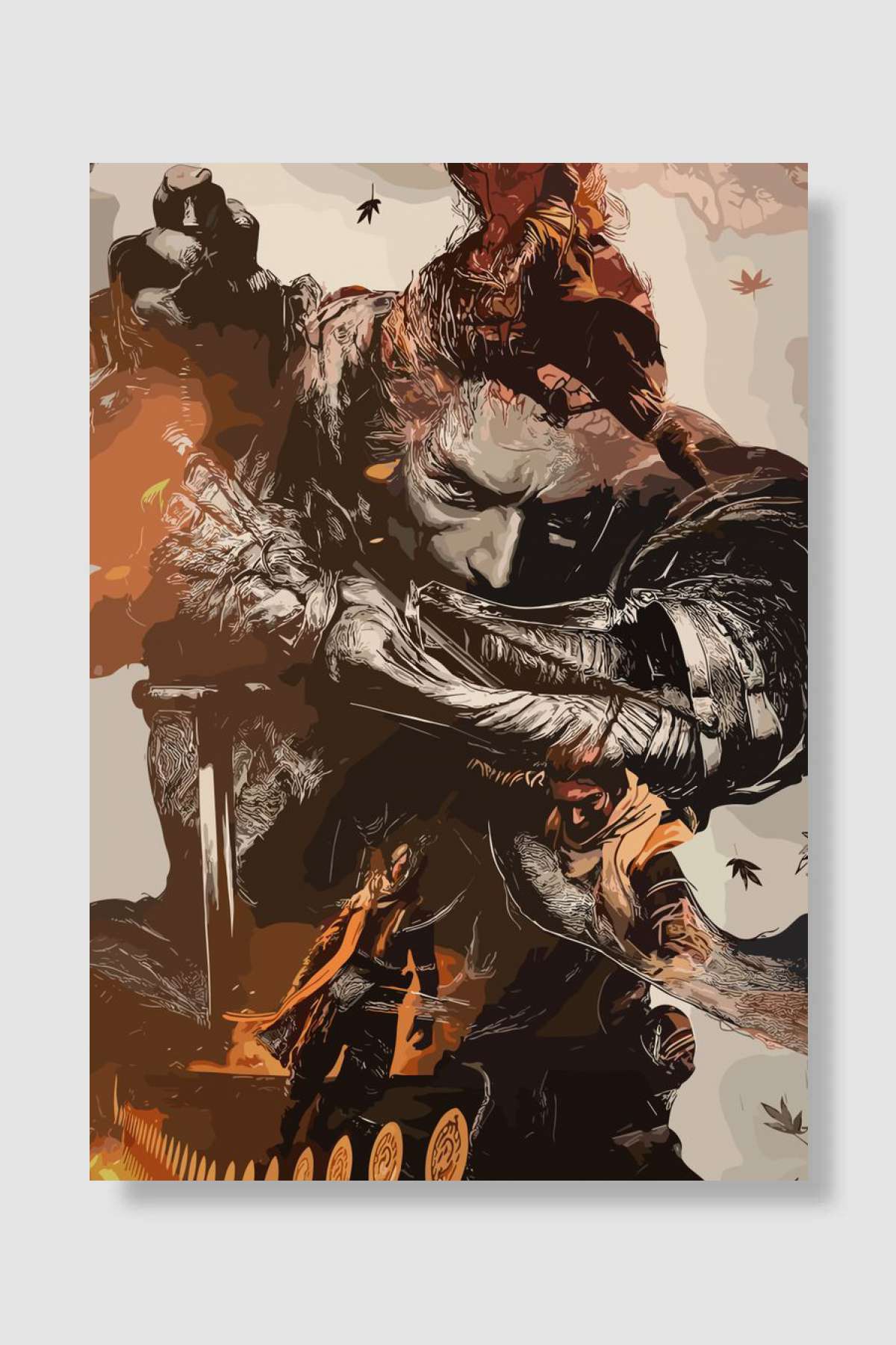 Samurai Sekiro Oyun Poster Çerçevesiz Yüksek Kalite Oyun Afiş Duvar Poster