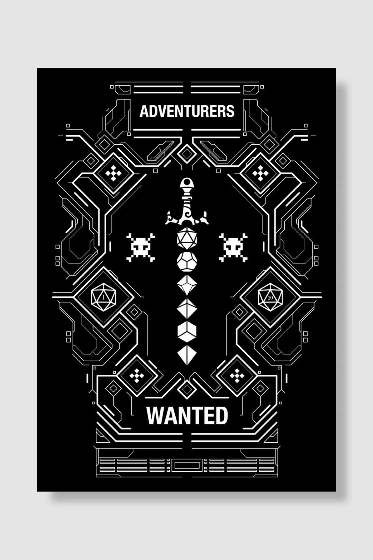 Adventurers Wanted Dice Oyun Poster Çerçevesiz Yüksek Kalite Oyun Afiş Duvar Poster