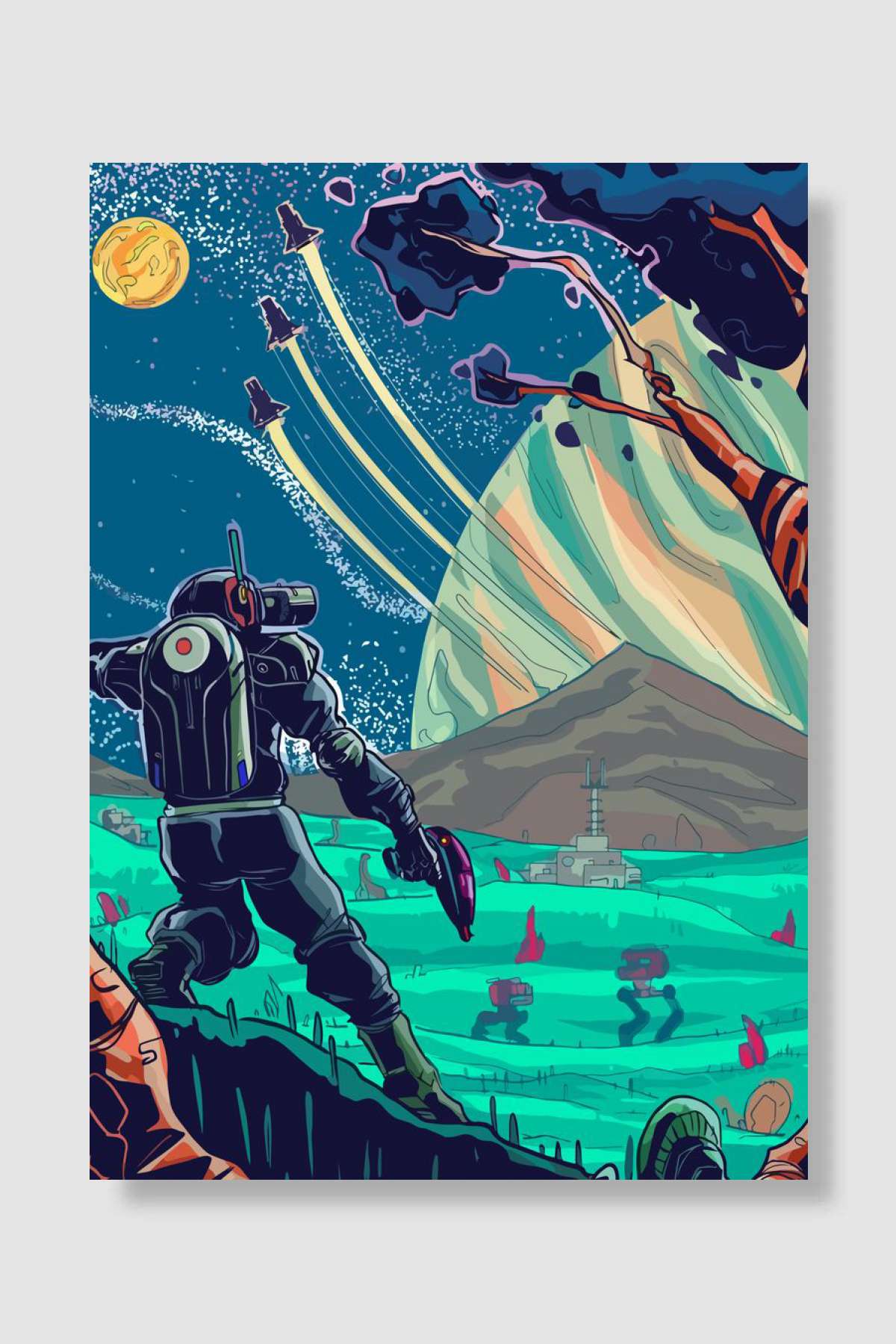 mans sky Oyun Poster Çerçevesiz Yüksek Kalite Oyun Afiş Duvar Poster
