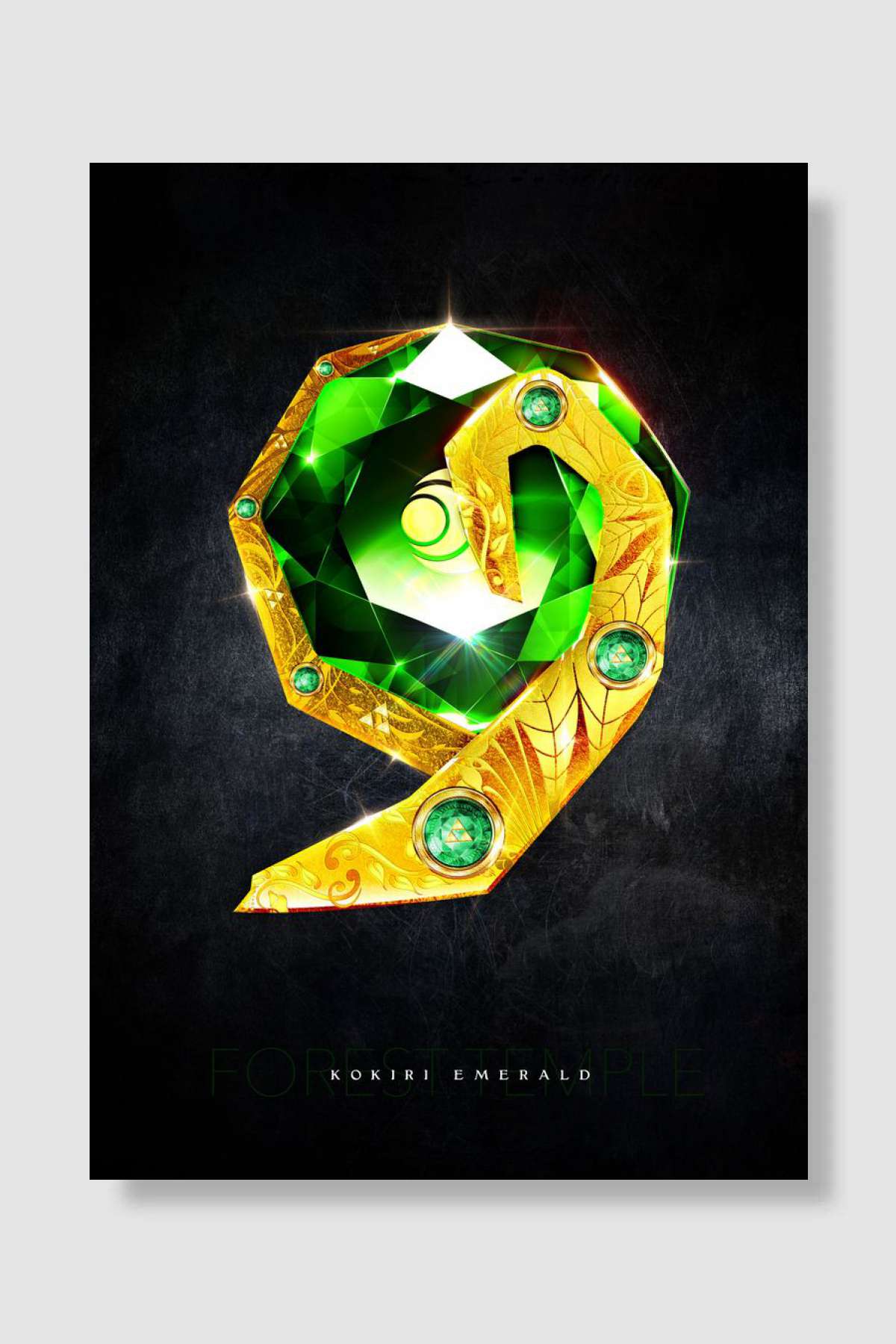 My rendition of a realistic Kokiri Emerald from the For ... Oyun Poster Çerçevesiz Yüksek Kalite Oyun Afiş Duvar Poster