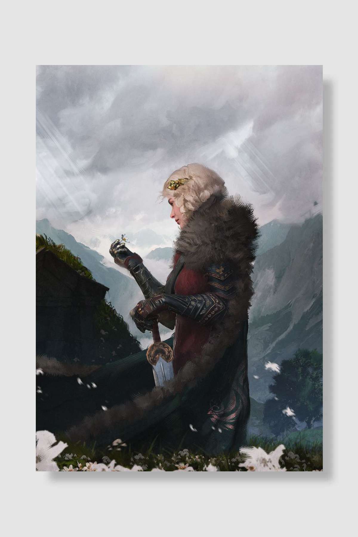 Flower on the grave Oyun Poster Çerçevesiz Yüksek Kalite Oyun Afiş Duvar Poster