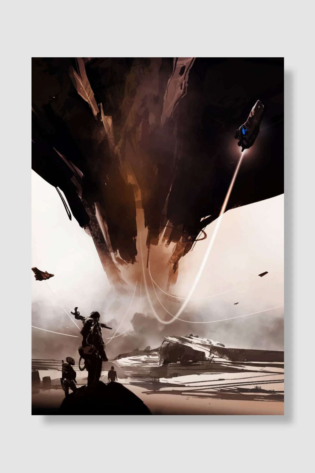 Spaceship Landing Oyun Poster Çerçevesiz Yüksek Kalite Oyun Afiş Duvar Poster