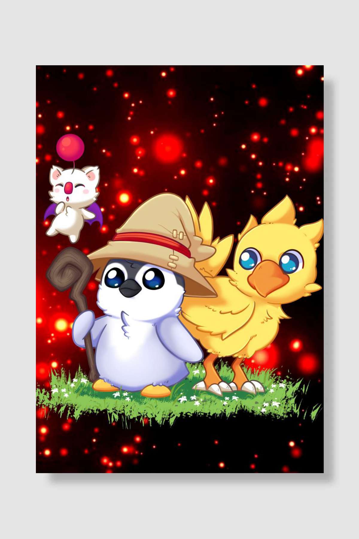 Final Fantasy Pengo Oyun Poster Çerçevesiz Yüksek Kalite Oyun Afiş Duvar Poster