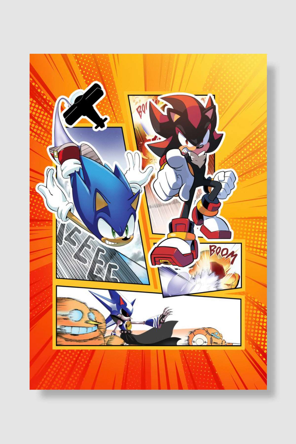 Sonic vs Knuckles Oyun Poster Çerçevesiz Yüksek Kalite Oyun Afiş Duvar Poster