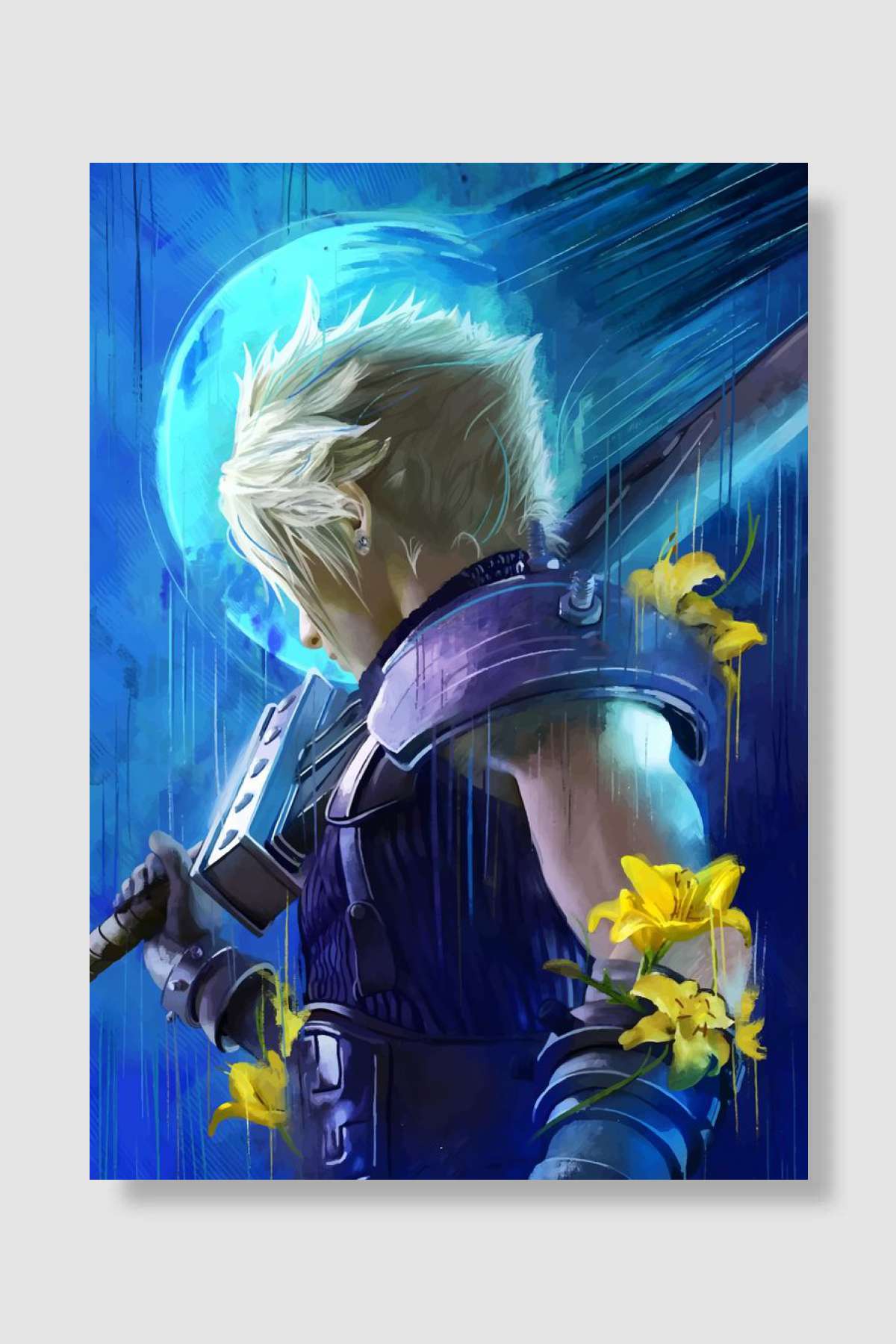 A Swordman with Yellow Flower Oyun Poster Çerçevesiz Yüksek Kalite Oyun Afiş Duvar Poster