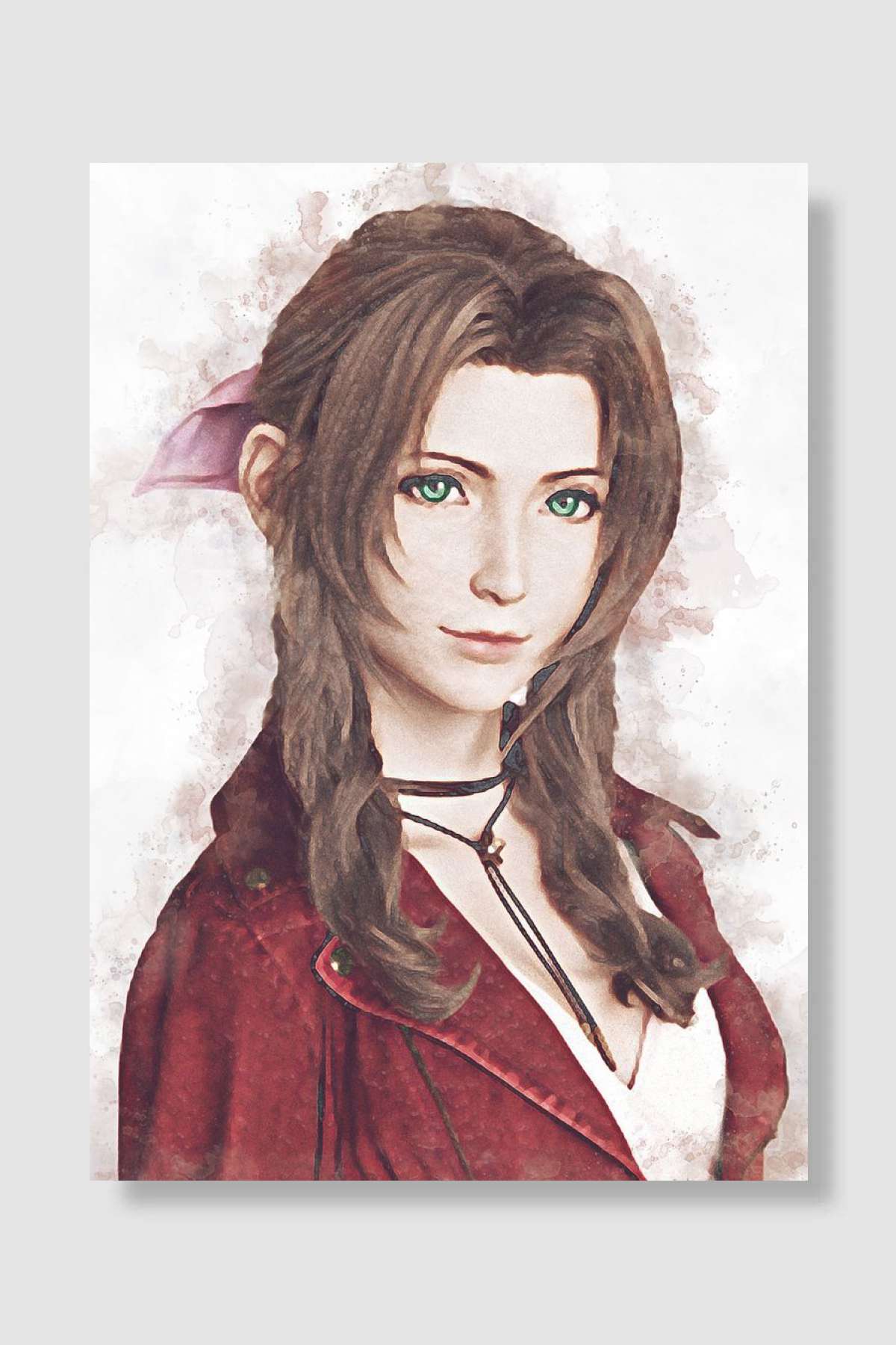 Aerith Portrait Oyun Poster Çerçevesiz Yüksek Kalite Oyun Afiş Duvar Poster