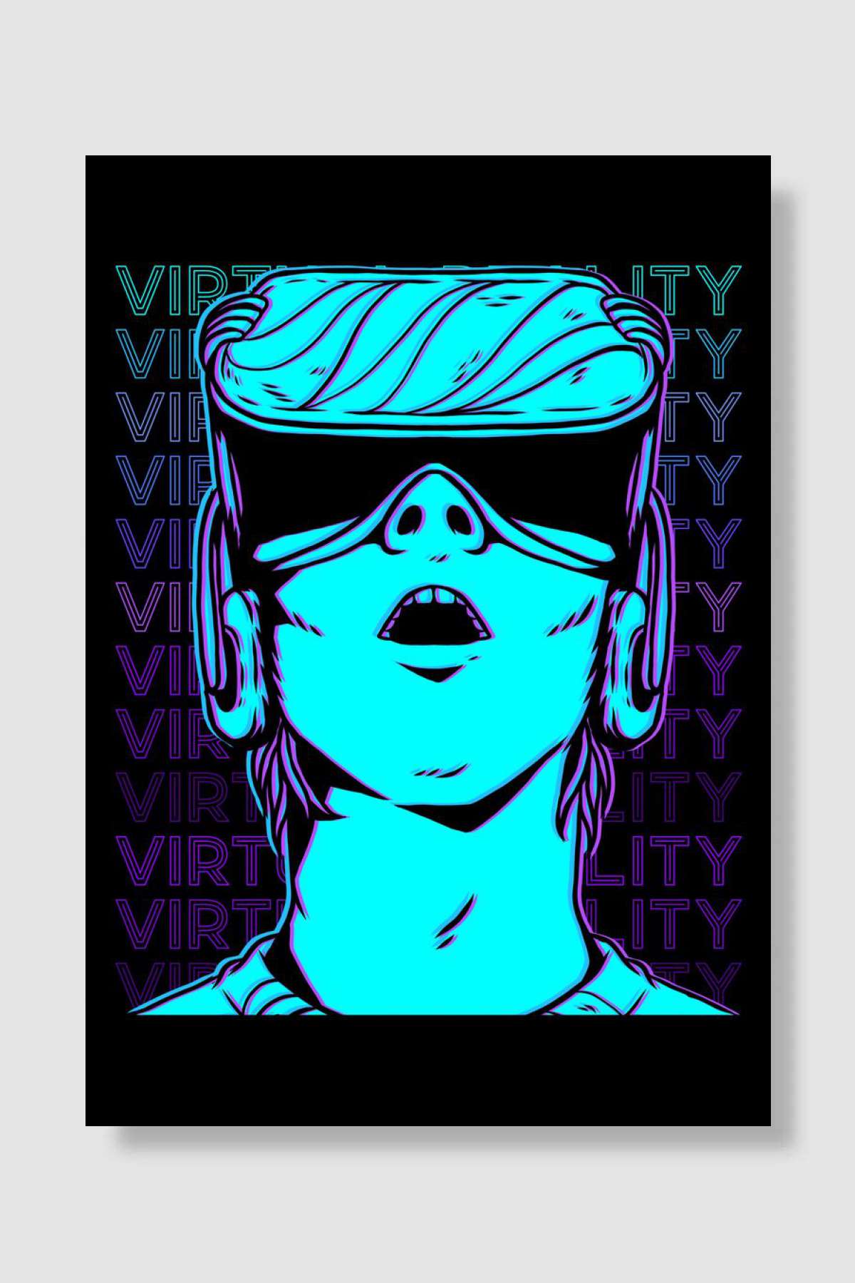 VR Virtual Reality Gamer Oyun Poster Çerçevesiz Yüksek Kalite Oyun Afiş Duvar Poster